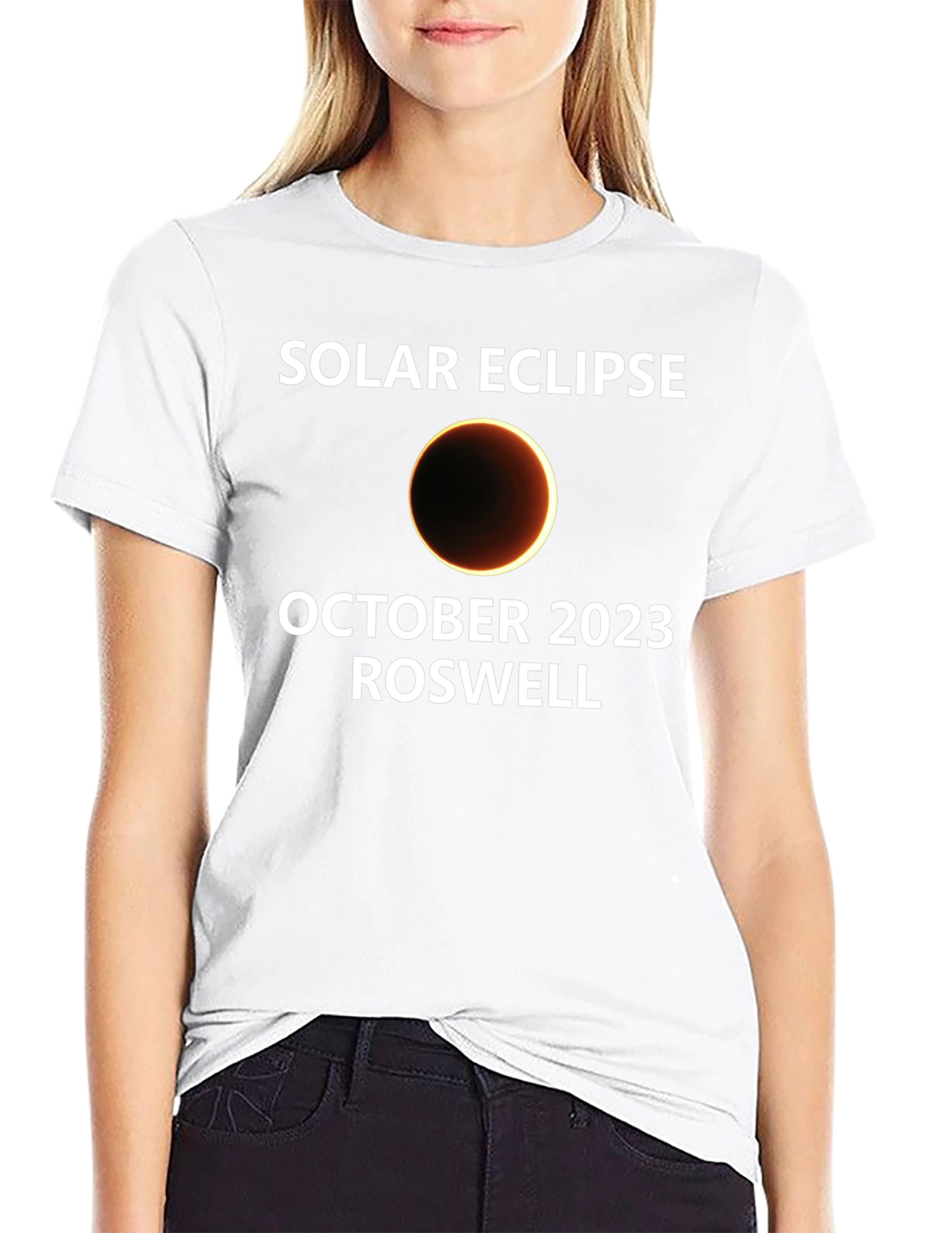 Solar Eclipse Roswell October 2023 Black T-Shirt