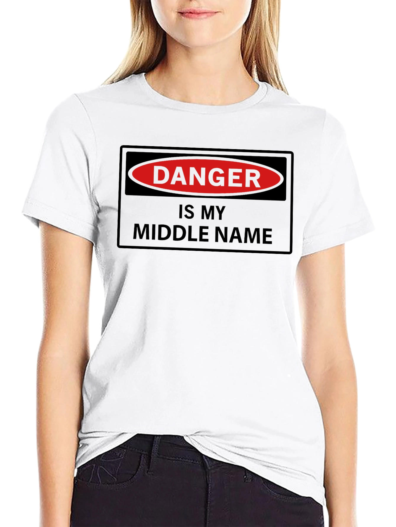 Danger Is My Middle Name - Novelty Graphic T-Shirt