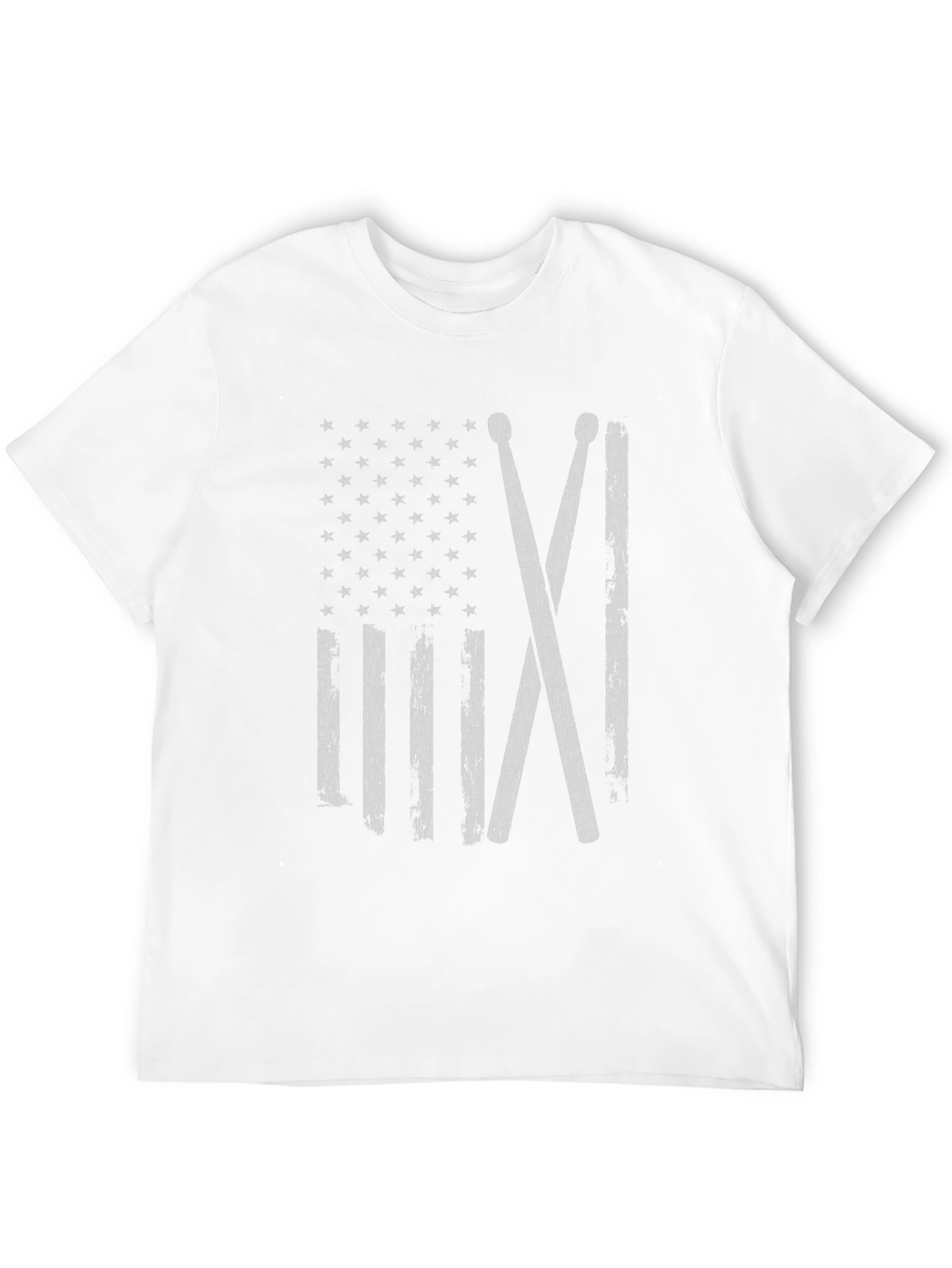 Drum Sticks American Flag Black T-Shirt