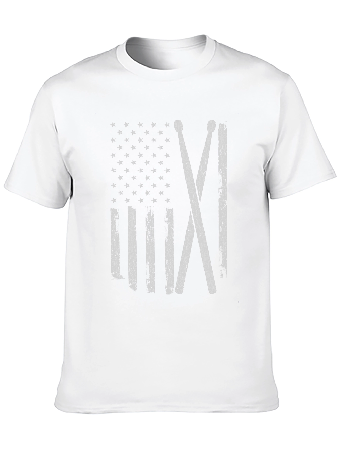 Drum Sticks American Flag Black T-Shirt