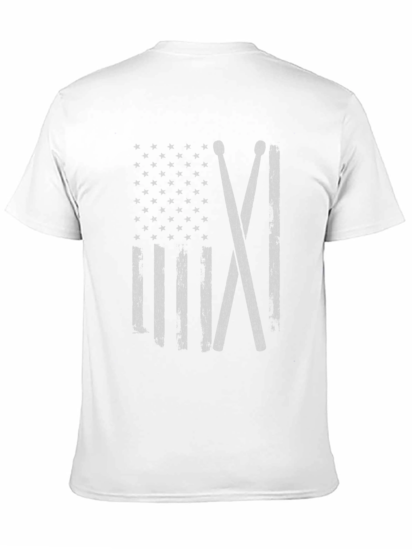 Drum Sticks American Flag Black T-Shirt
