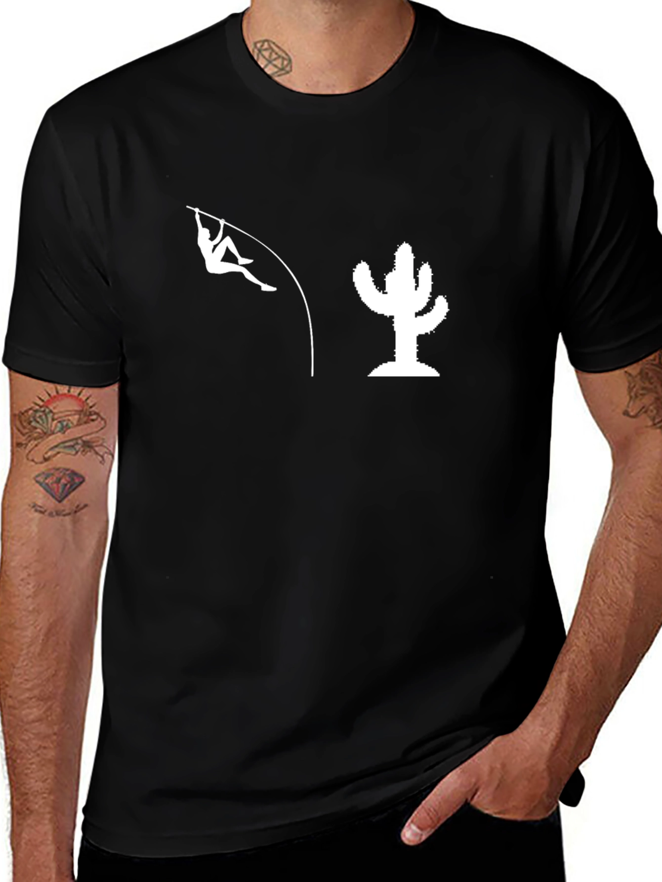 Pole Vault Cactus Black T-Shirt