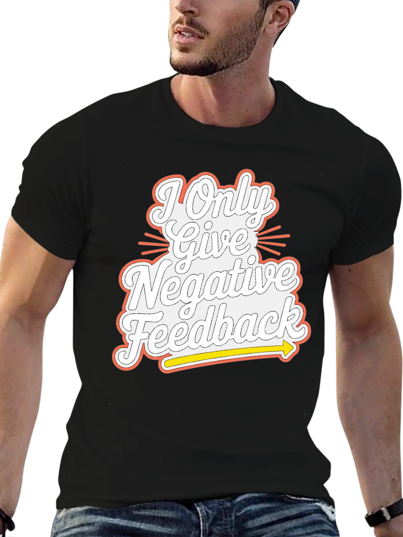 Negative Feedback Graphic Tee - Mens Funny T-Shirt