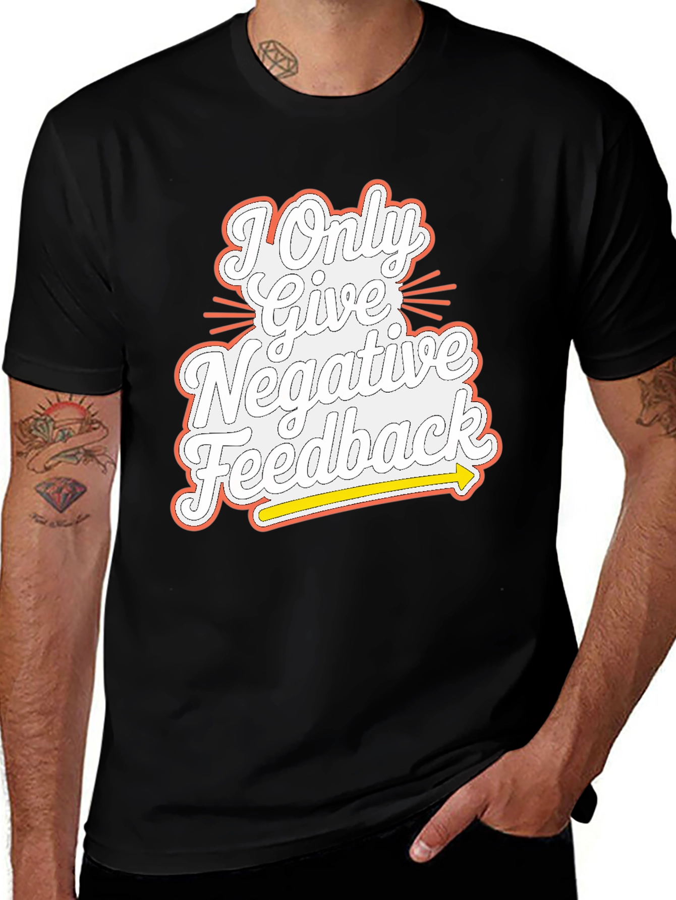 Negative Feedback Graphic Tee - Mens Funny T-Shirt