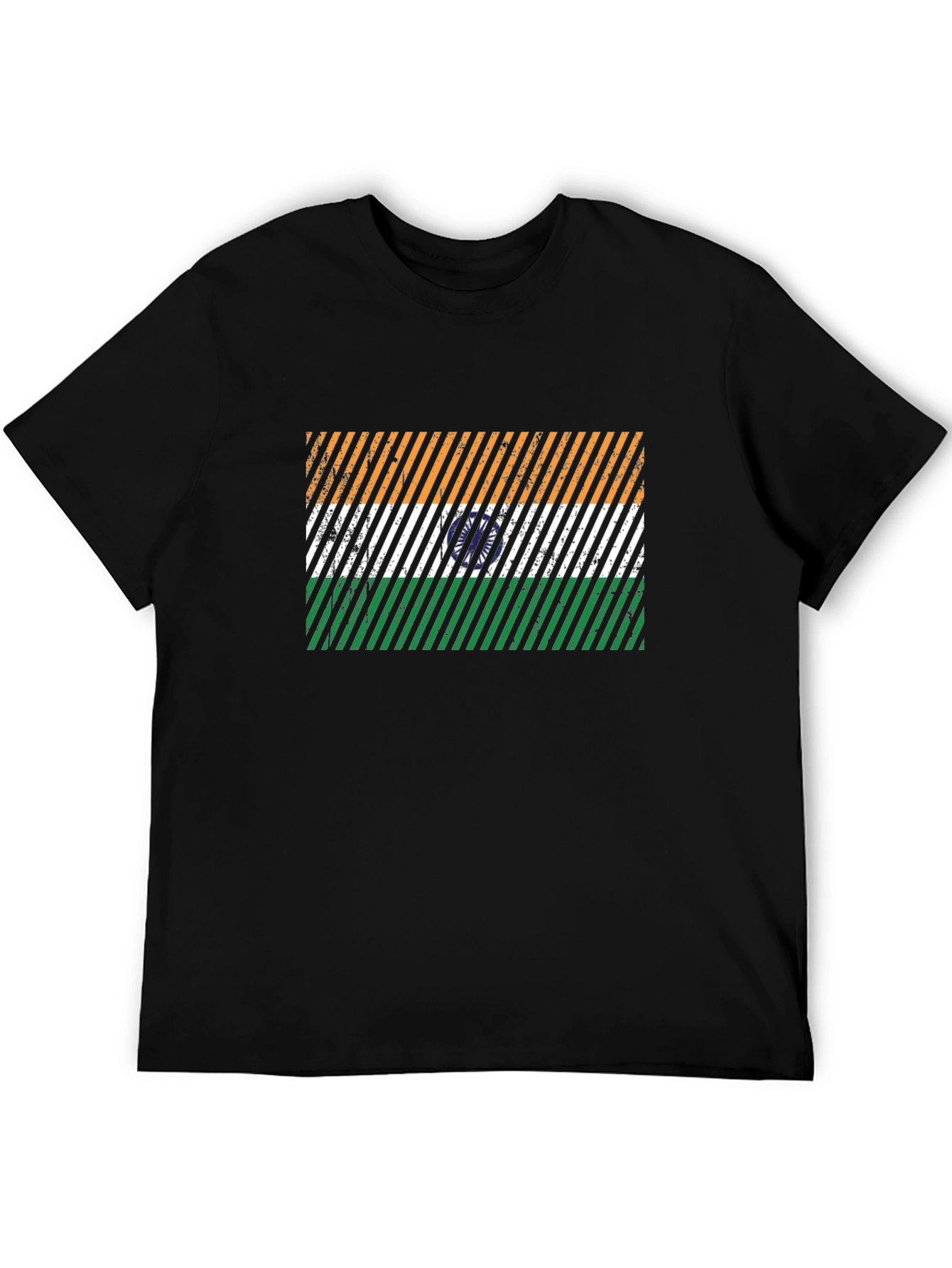 India Flag Graphic Tee - Mens Black T-Shirt