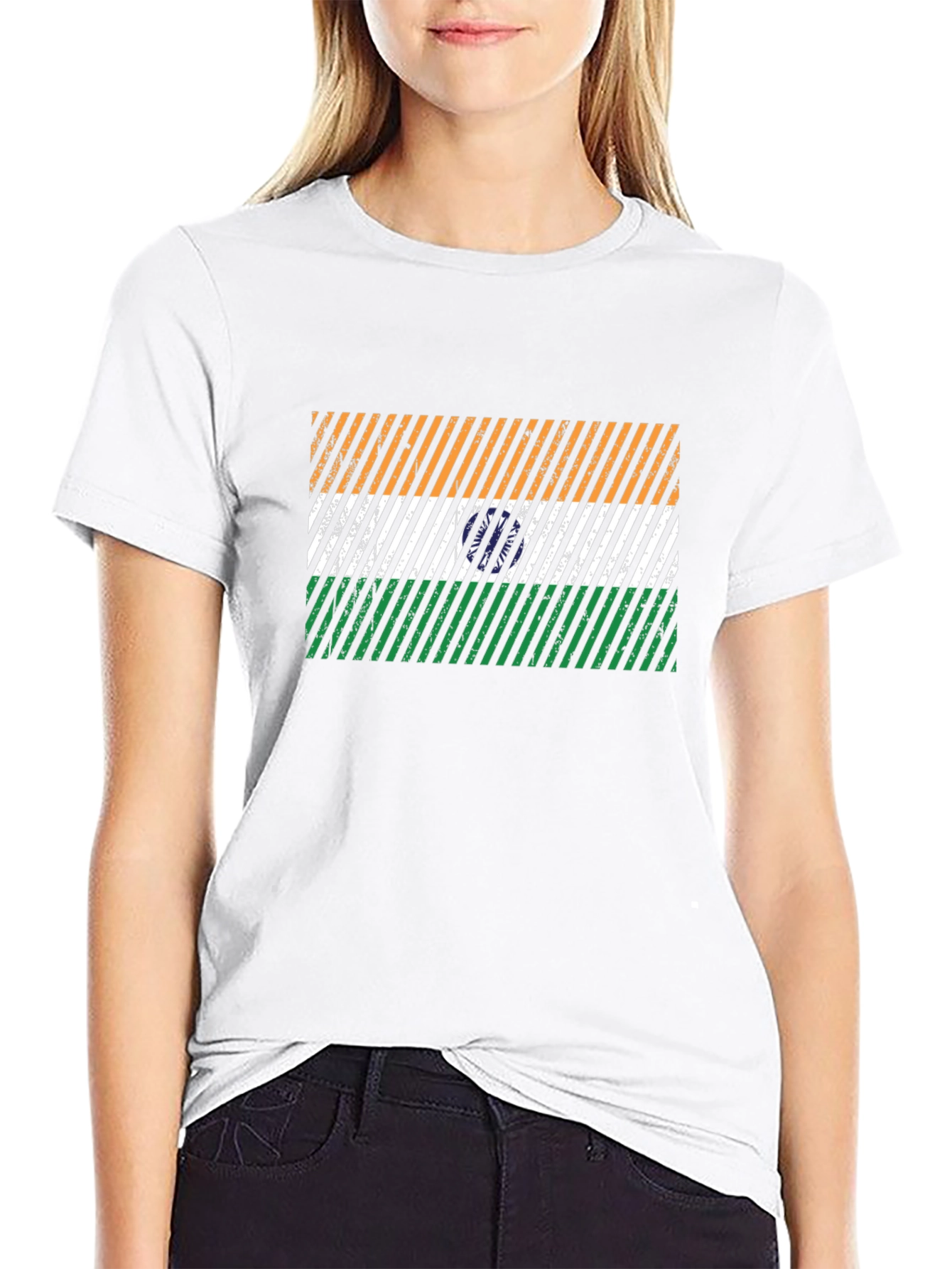 India Flag Graphic Tee - Mens Black T-Shirt