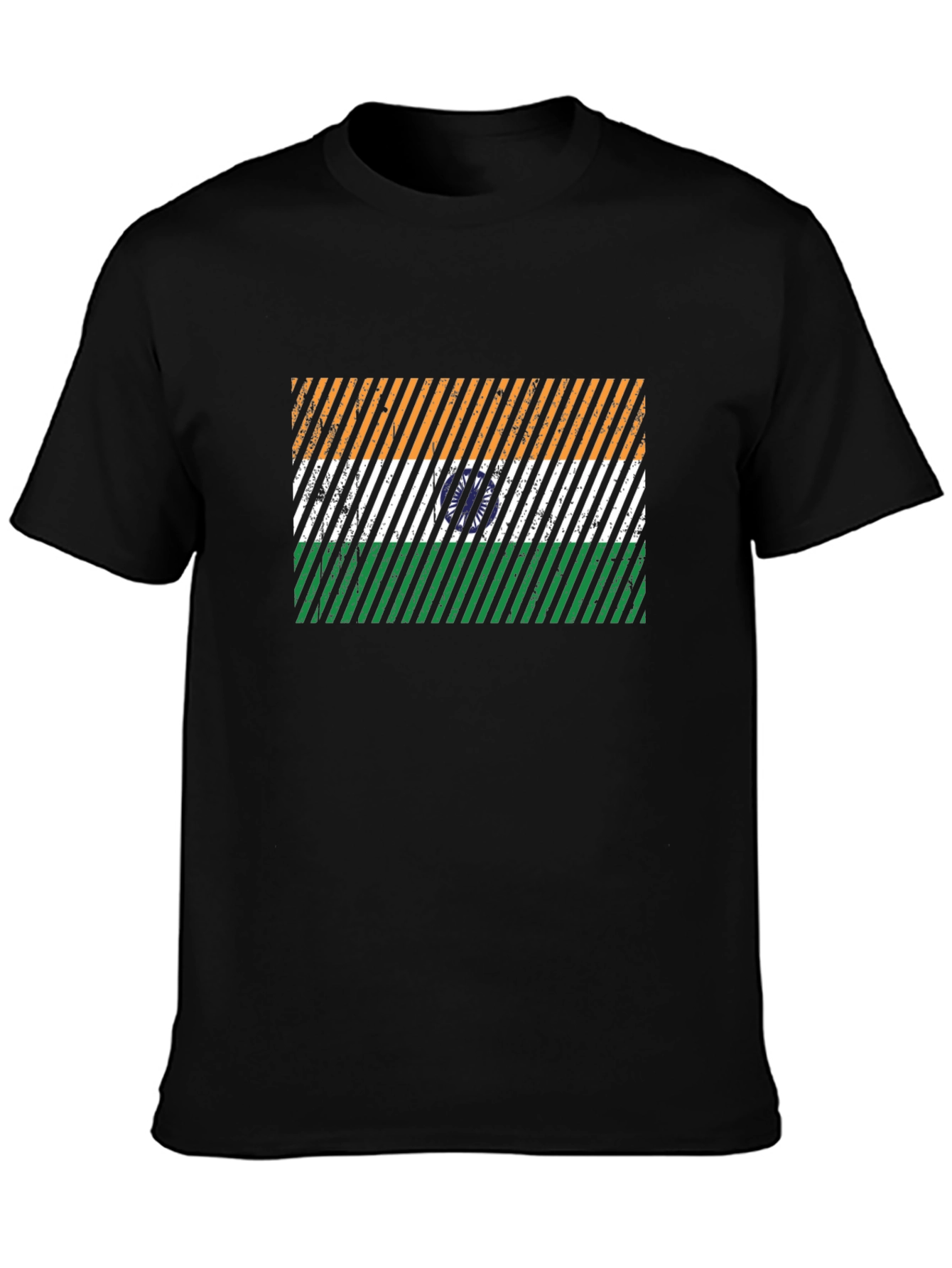 India Flag Graphic Tee - Mens Black T-Shirt