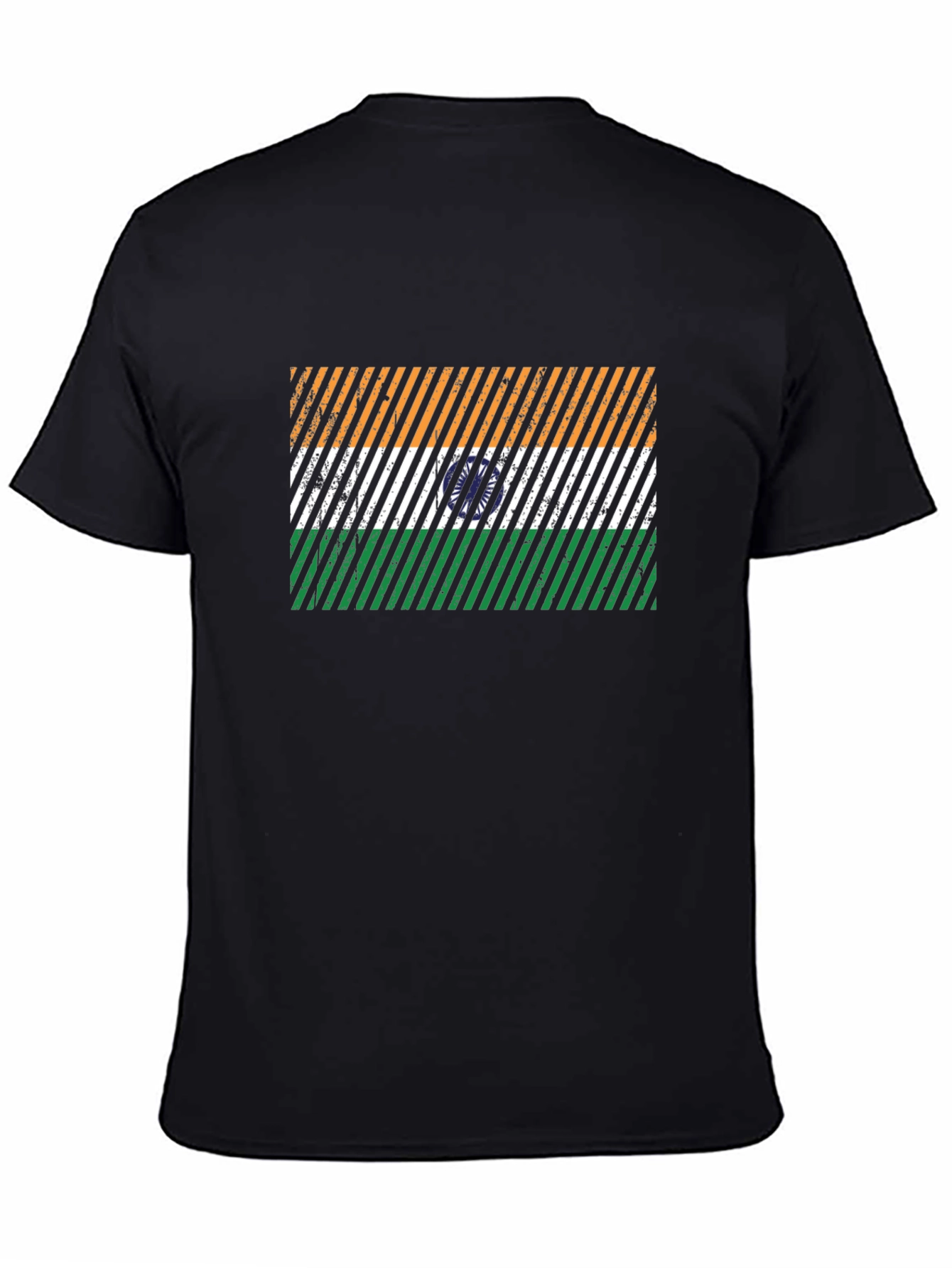 India Flag Graphic Tee - Mens Black T-Shirt