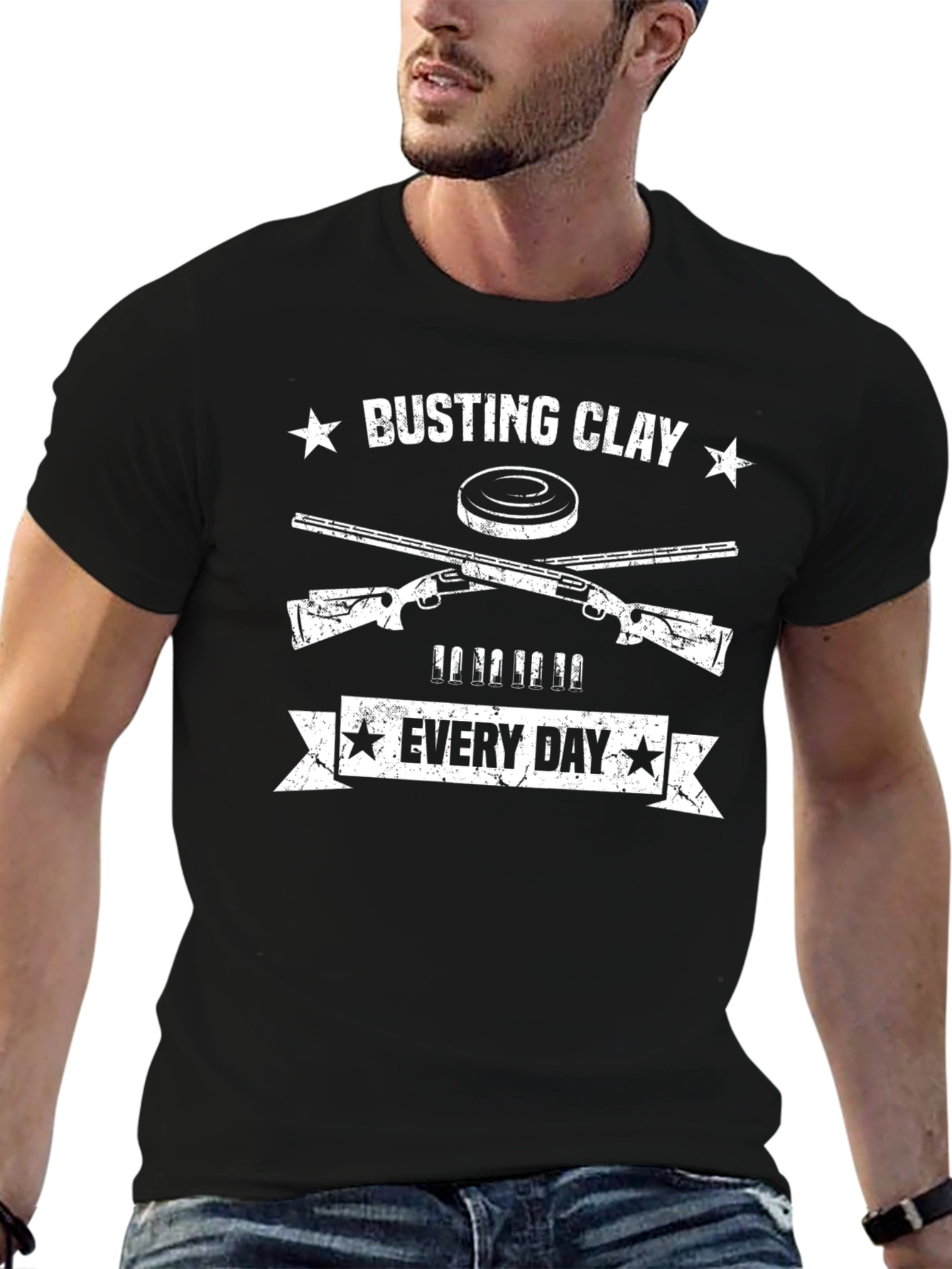 Busting Clay Every Day Graphic T-Shirt - Black