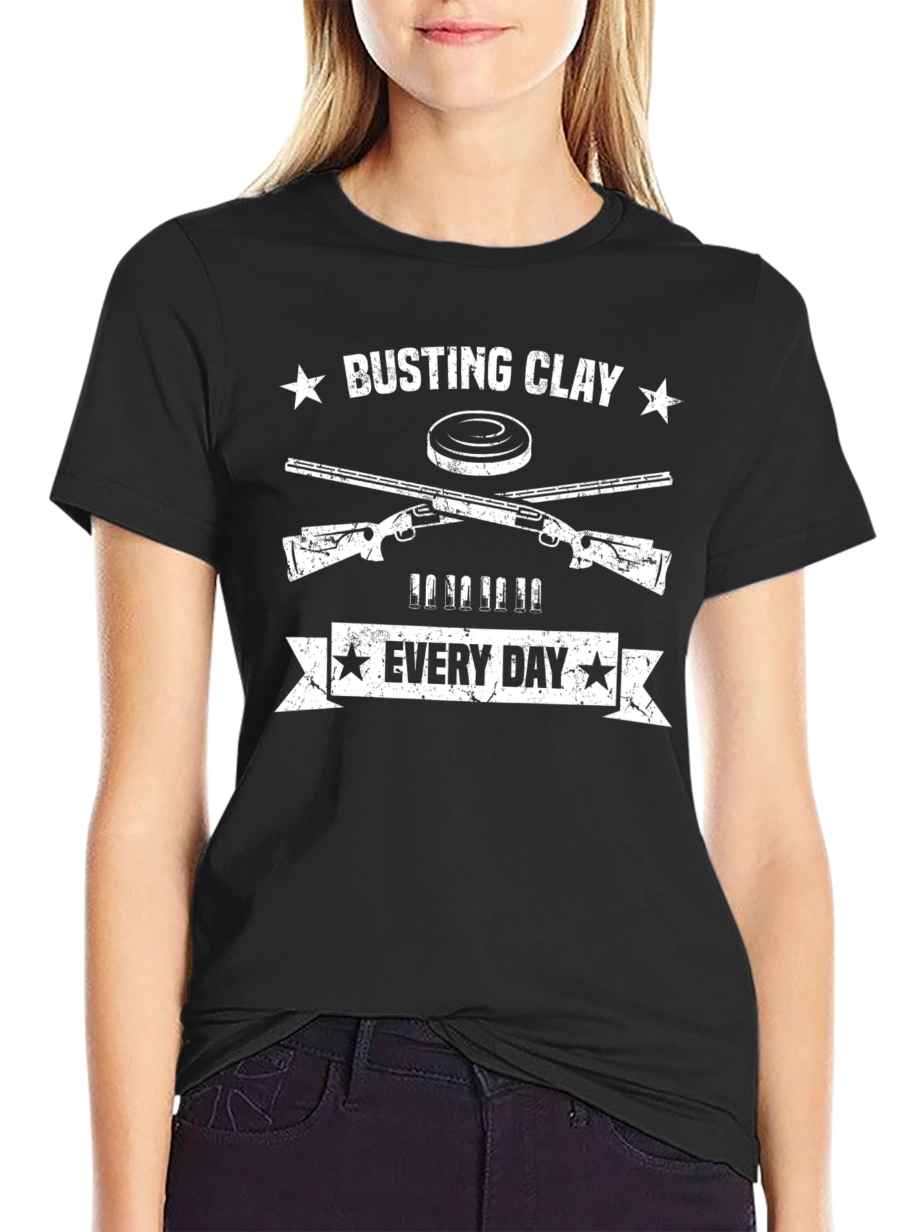 Busting Clay Every Day Graphic T-Shirt - Black