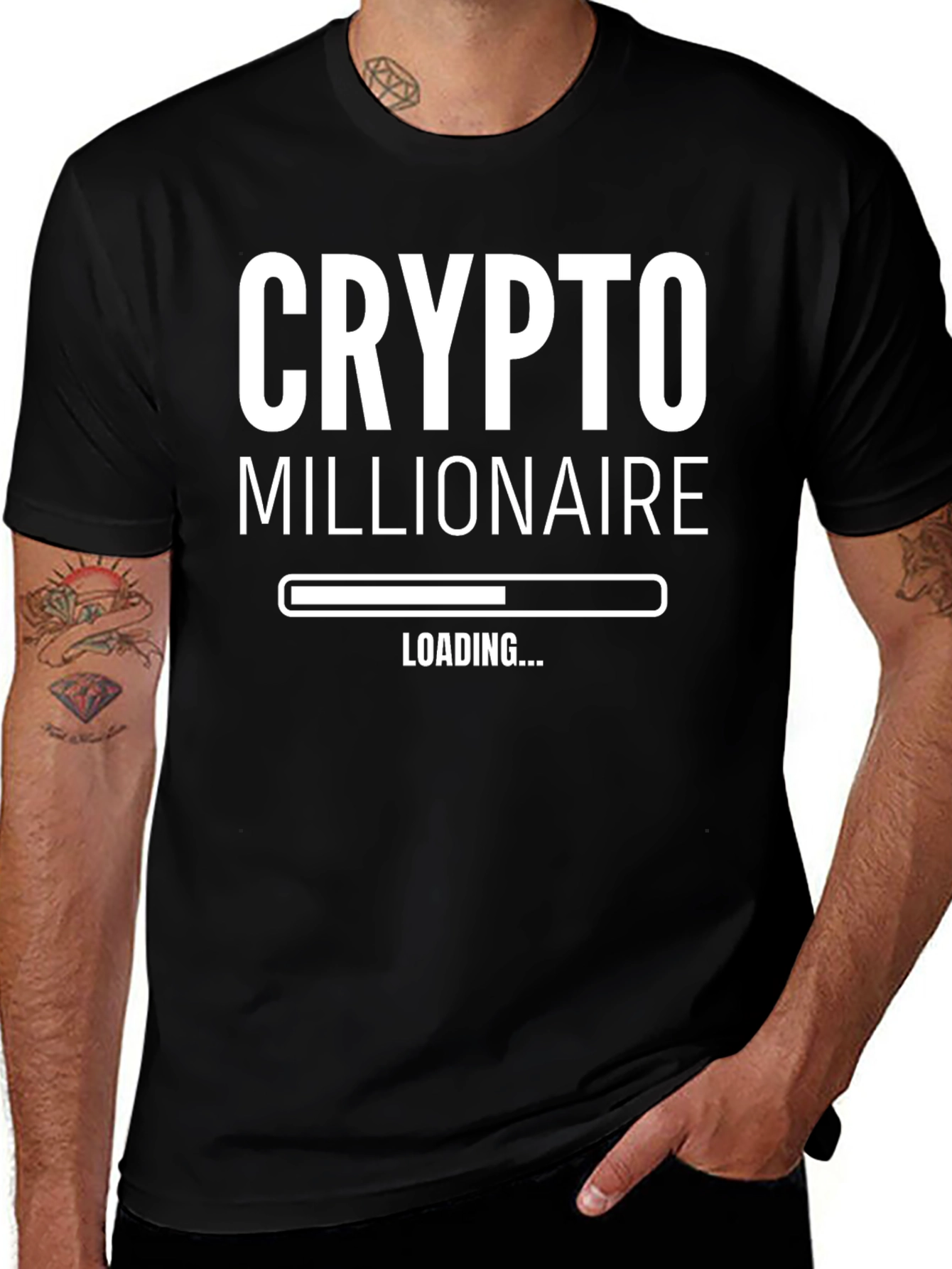 Crypto Millionaire Loading Black T-Shirt