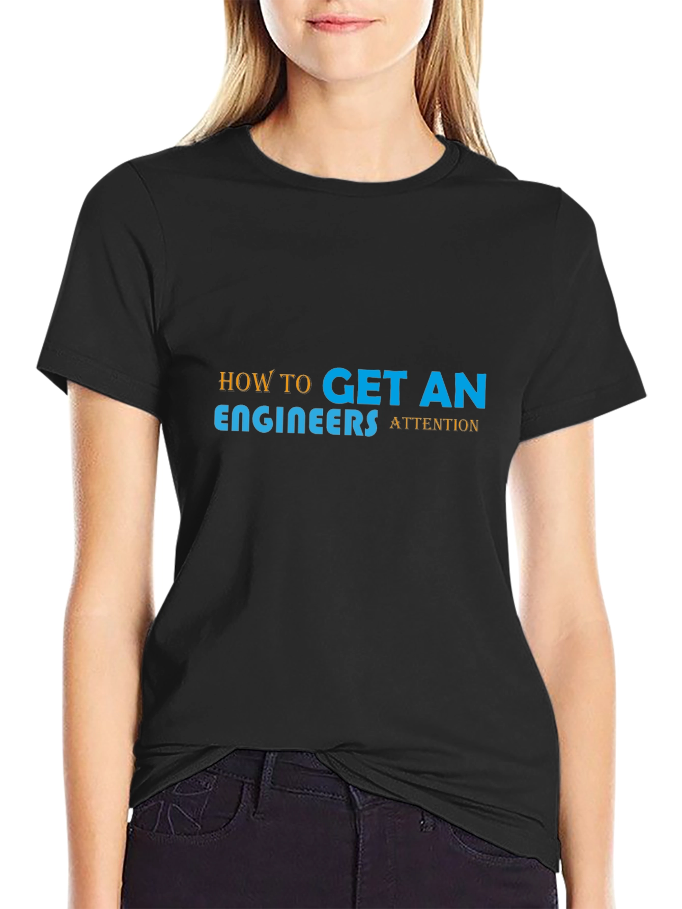 Engineer Attention Graphic Tee - Black