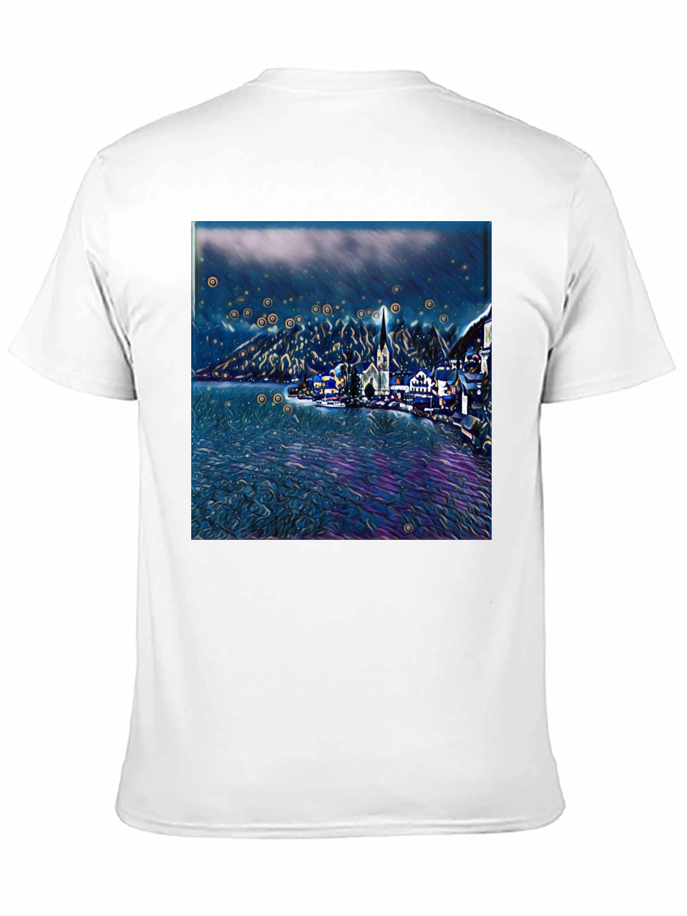 Night Lake Town Graphic Tee