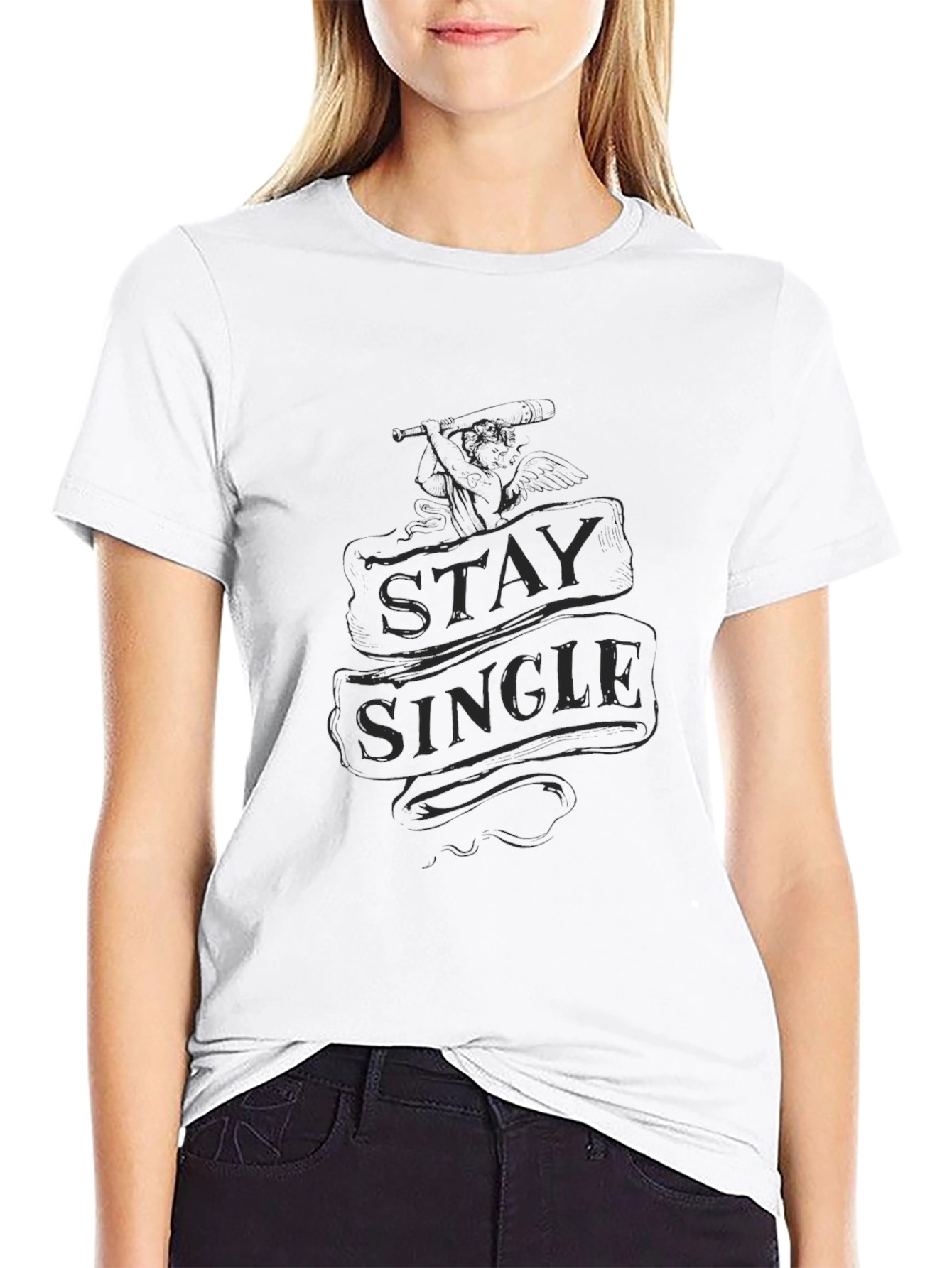 Stay Single Graphic Tee - Mens Black T-Shirt