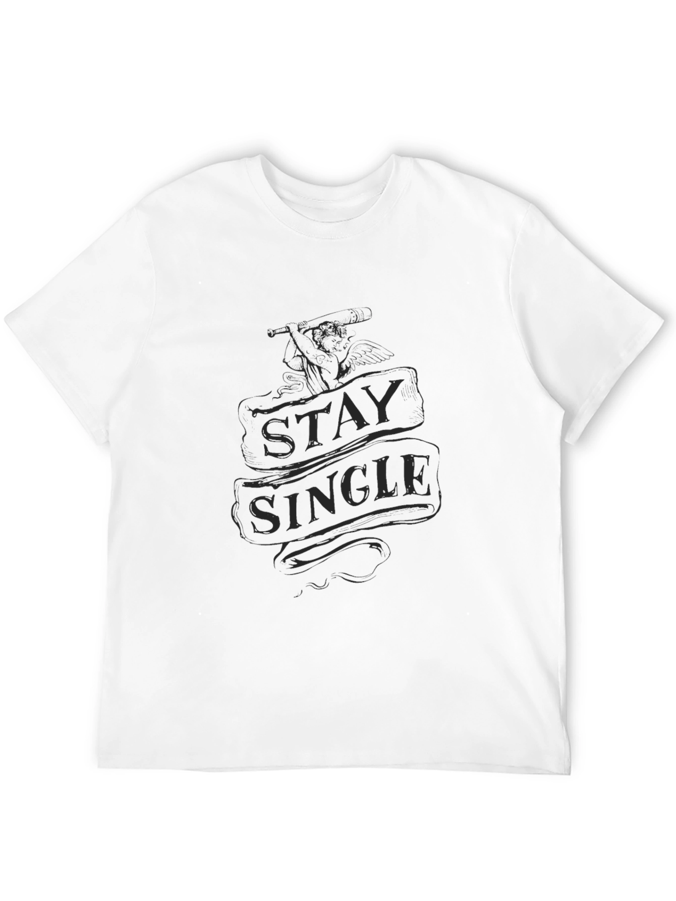 Stay Single Graphic Tee - Mens Black T-Shirt