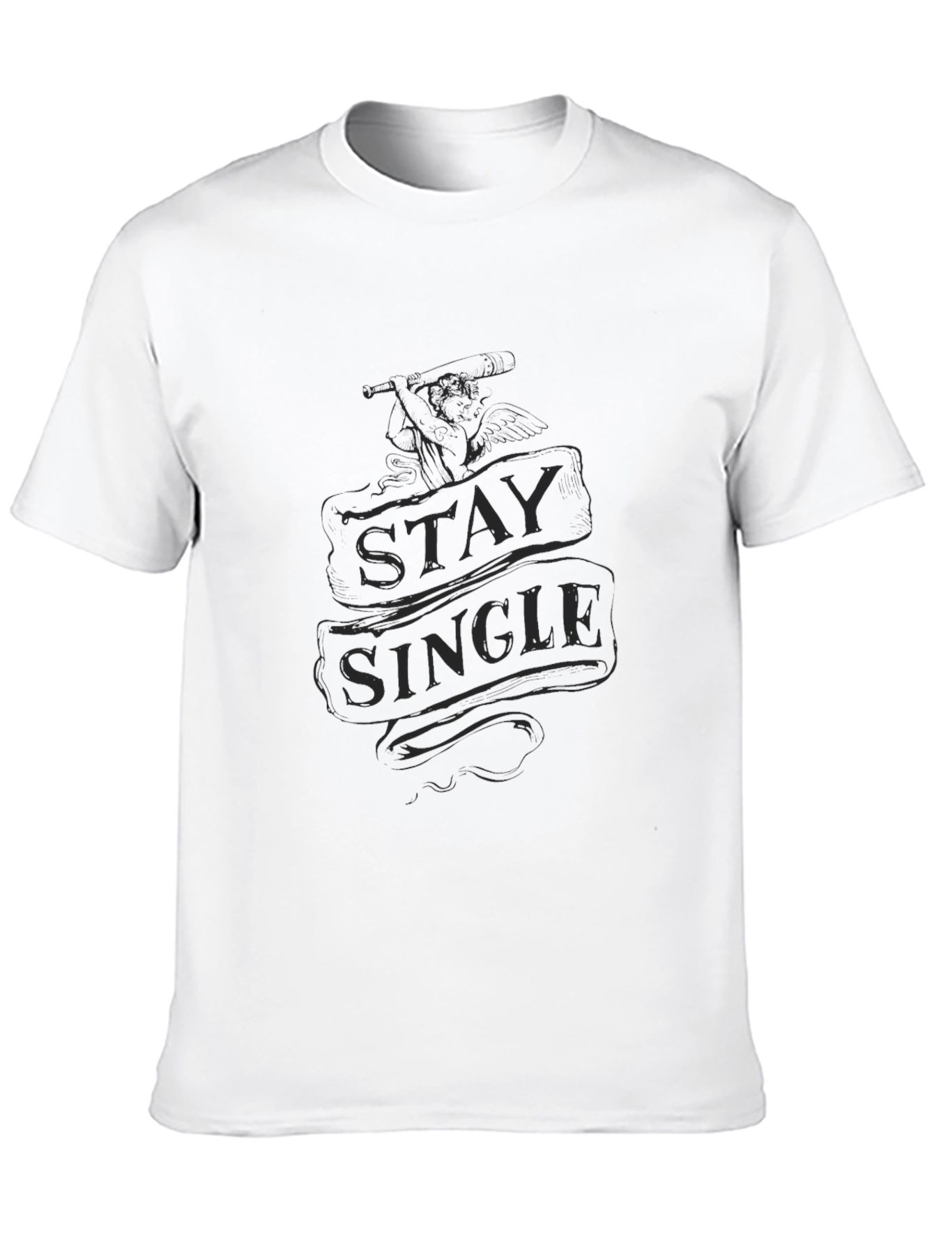 Stay Single Graphic Tee - Mens Black T-Shirt