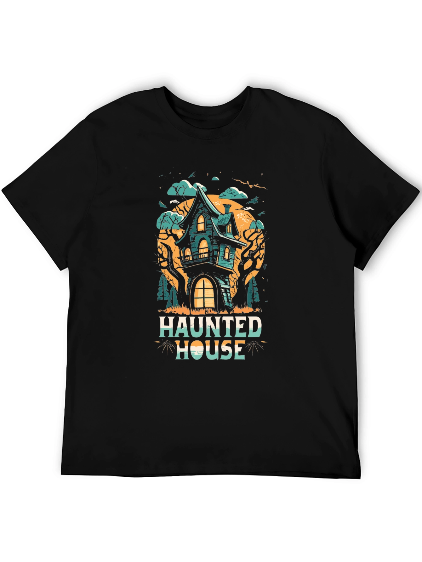 Haunted House Graphic Tee - Spooky Season T-Shirt