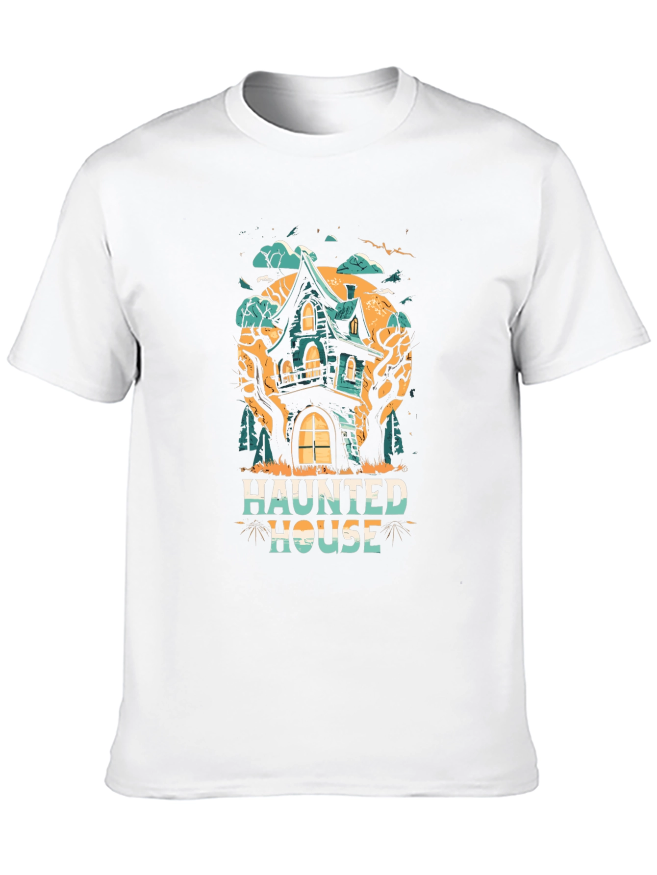 Haunted House Graphic Tee - Spooky Season T-Shirt