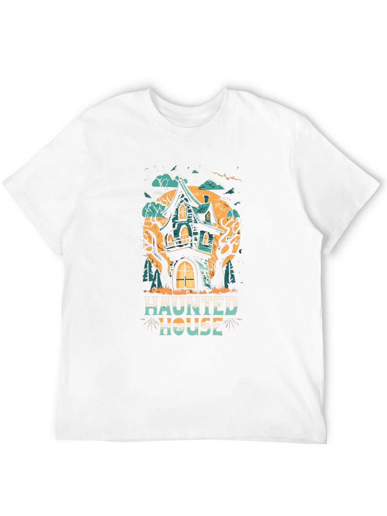 Haunted House Graphic Tee - Spooky Season T-Shirt