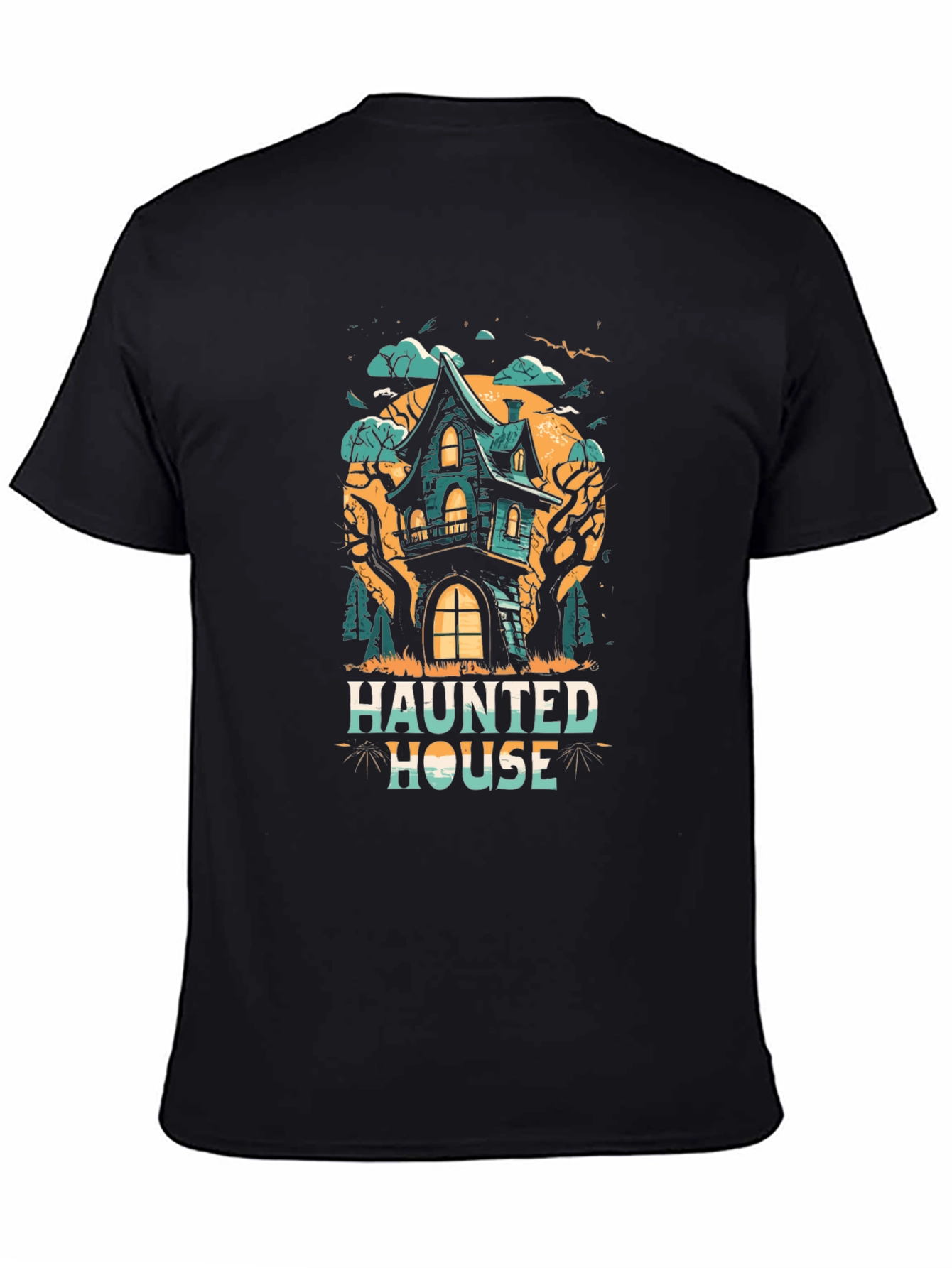 Haunted House Graphic Tee - Spooky Season T-Shirt
