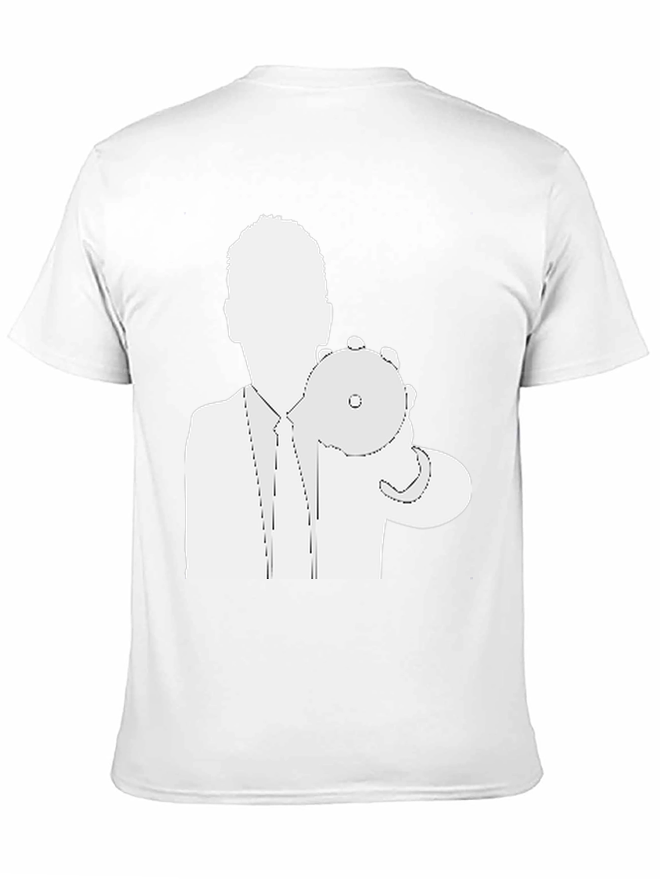 Mans Black T-Shirt - Silhouette Holding CD