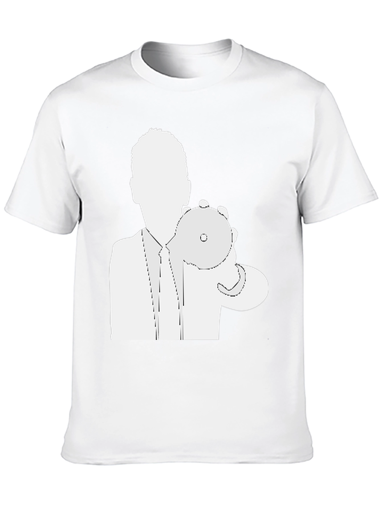 Mans Black T-Shirt - Silhouette Holding CD