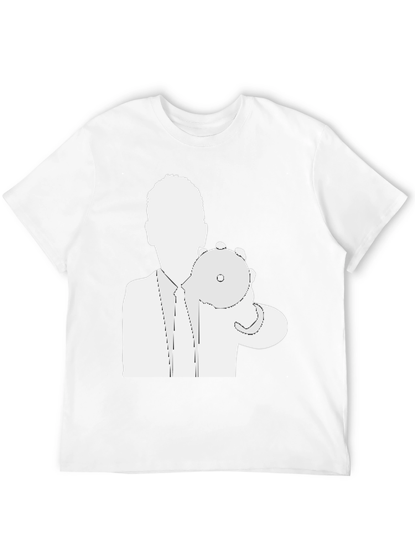Mans Black T-Shirt - Silhouette Holding CD