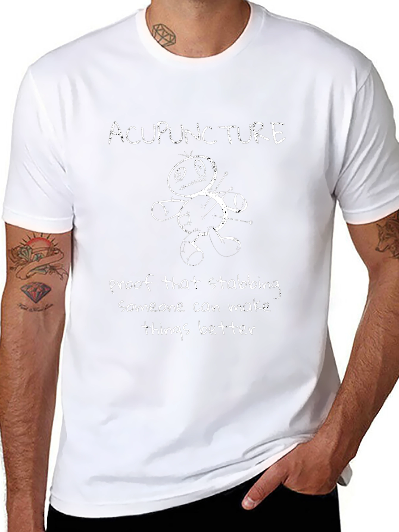 Acupuncture T-Shirt Funny Stabbing Makes Things Better Tee