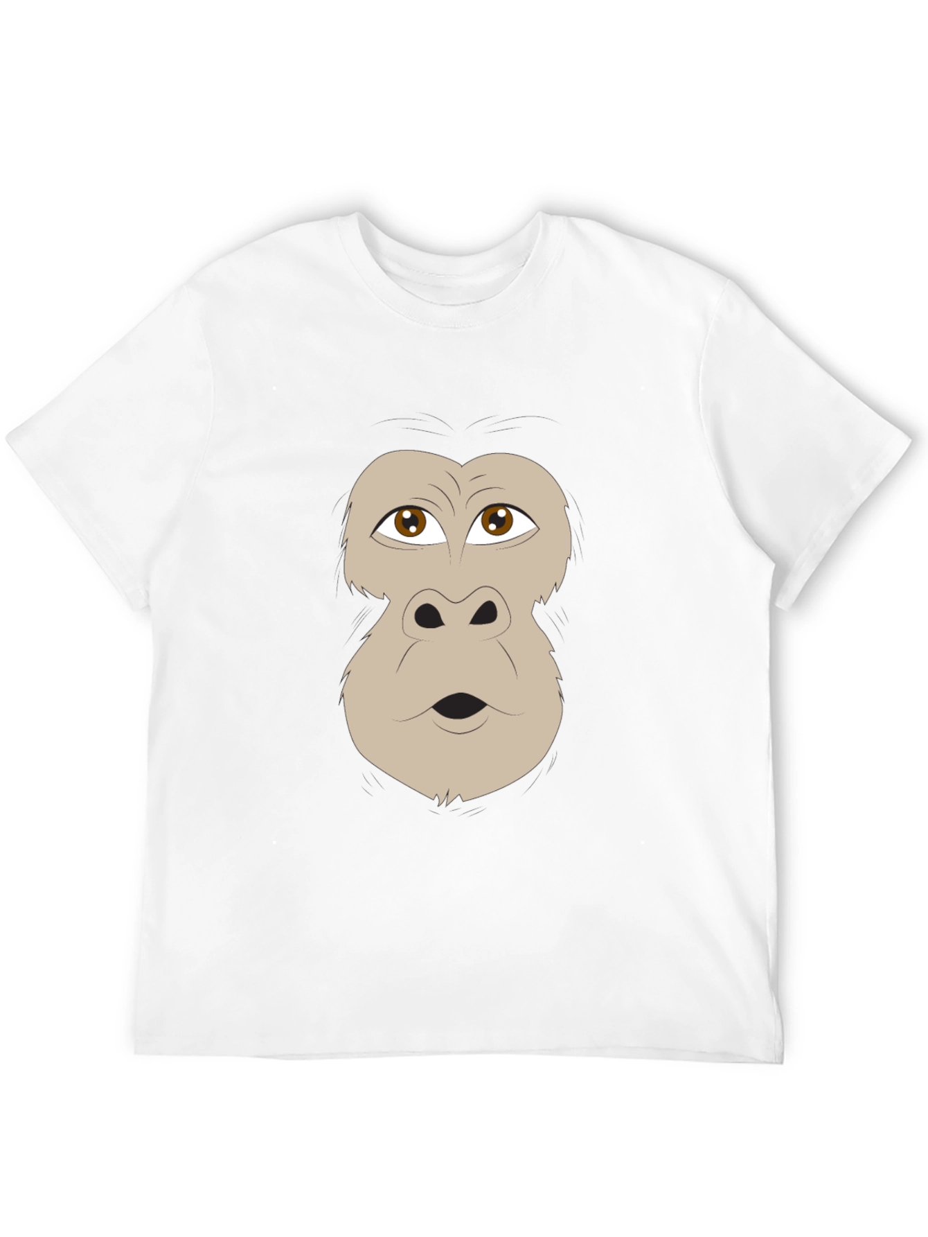 Funny Gorilla Face Graphic Black T-Shirt