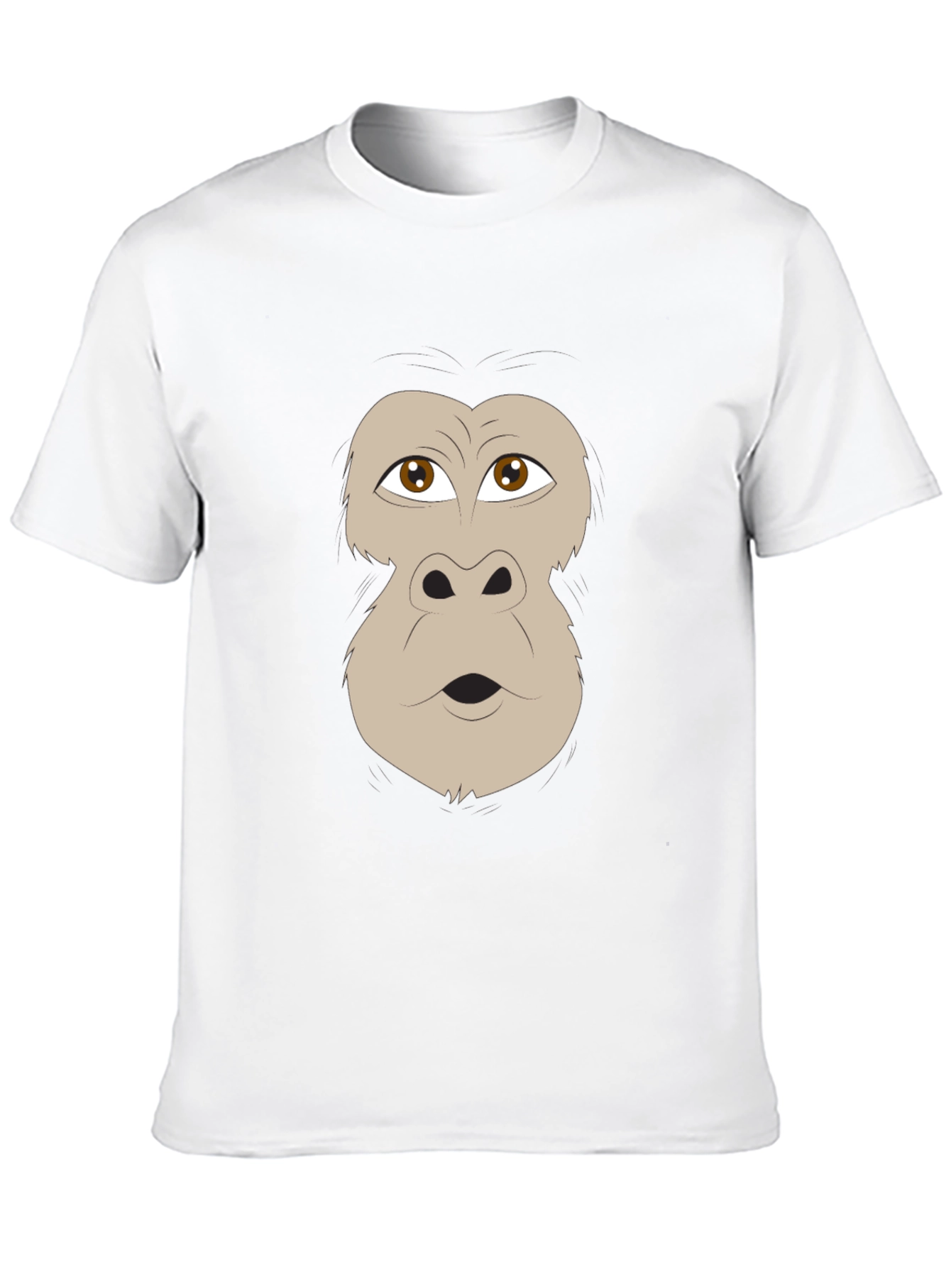 Funny Gorilla Face Graphic Black T-Shirt