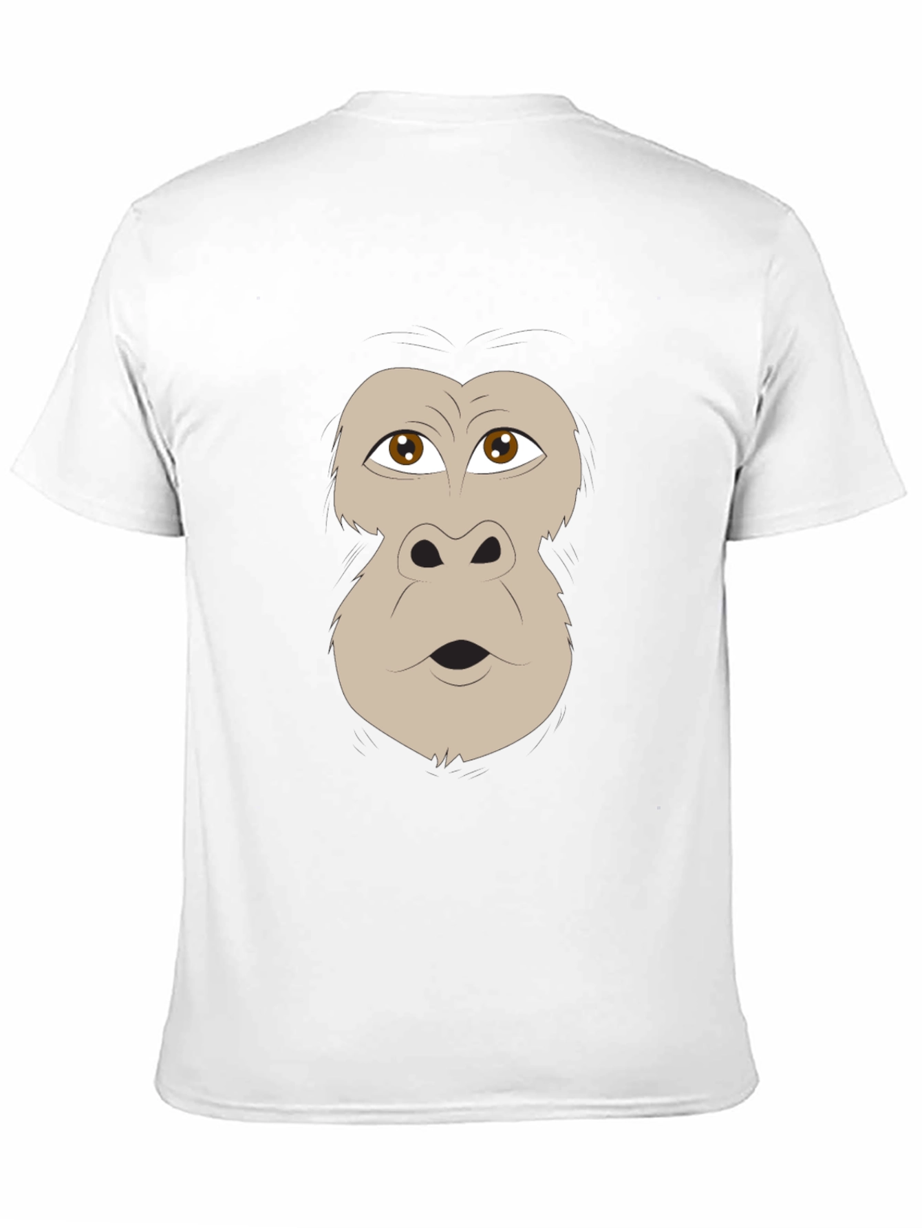 Funny Gorilla Face Graphic Black T-Shirt