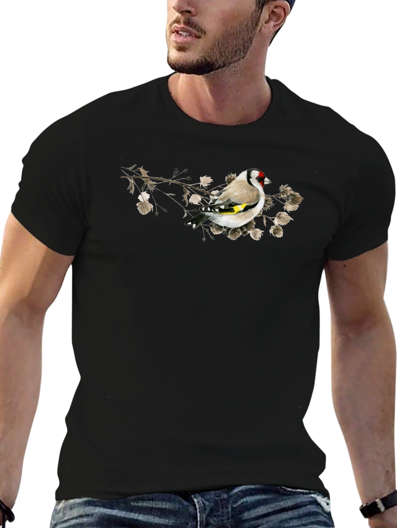 Bird on Branch Graphic Black Tee