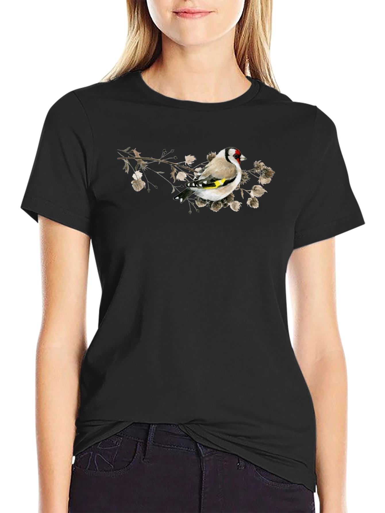 Bird on Branch Graphic Black Tee