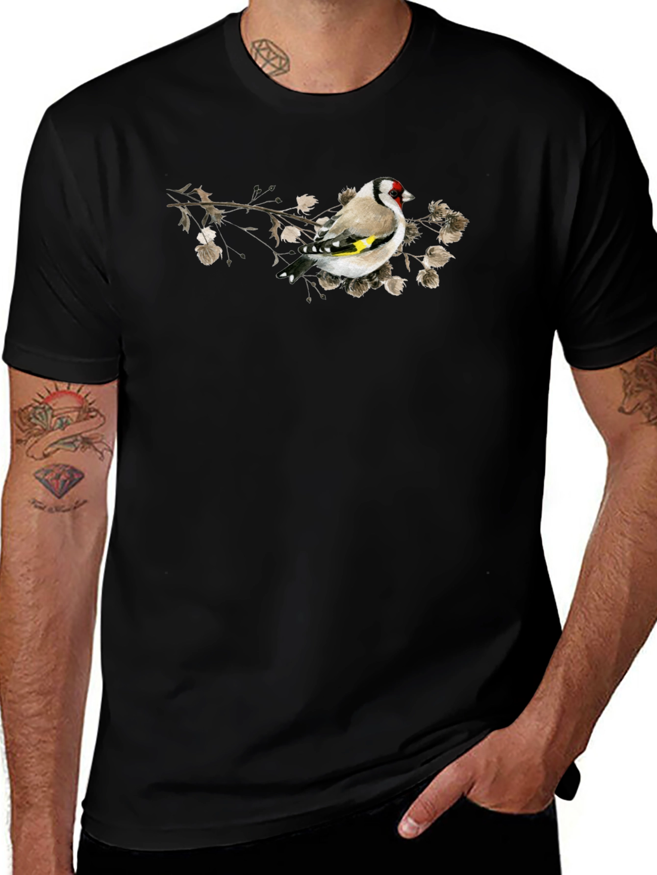 Bird on Branch Graphic Black Tee