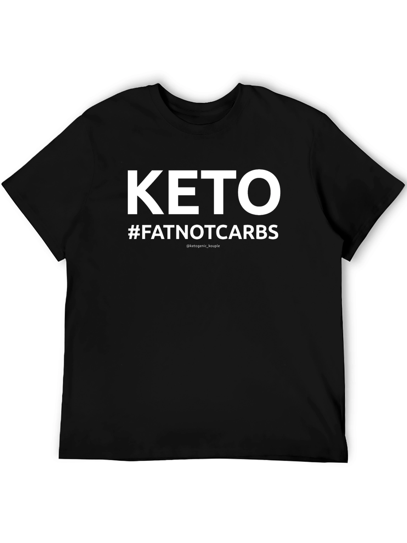 Keto #FATNOTCARBS Black T-Shirt