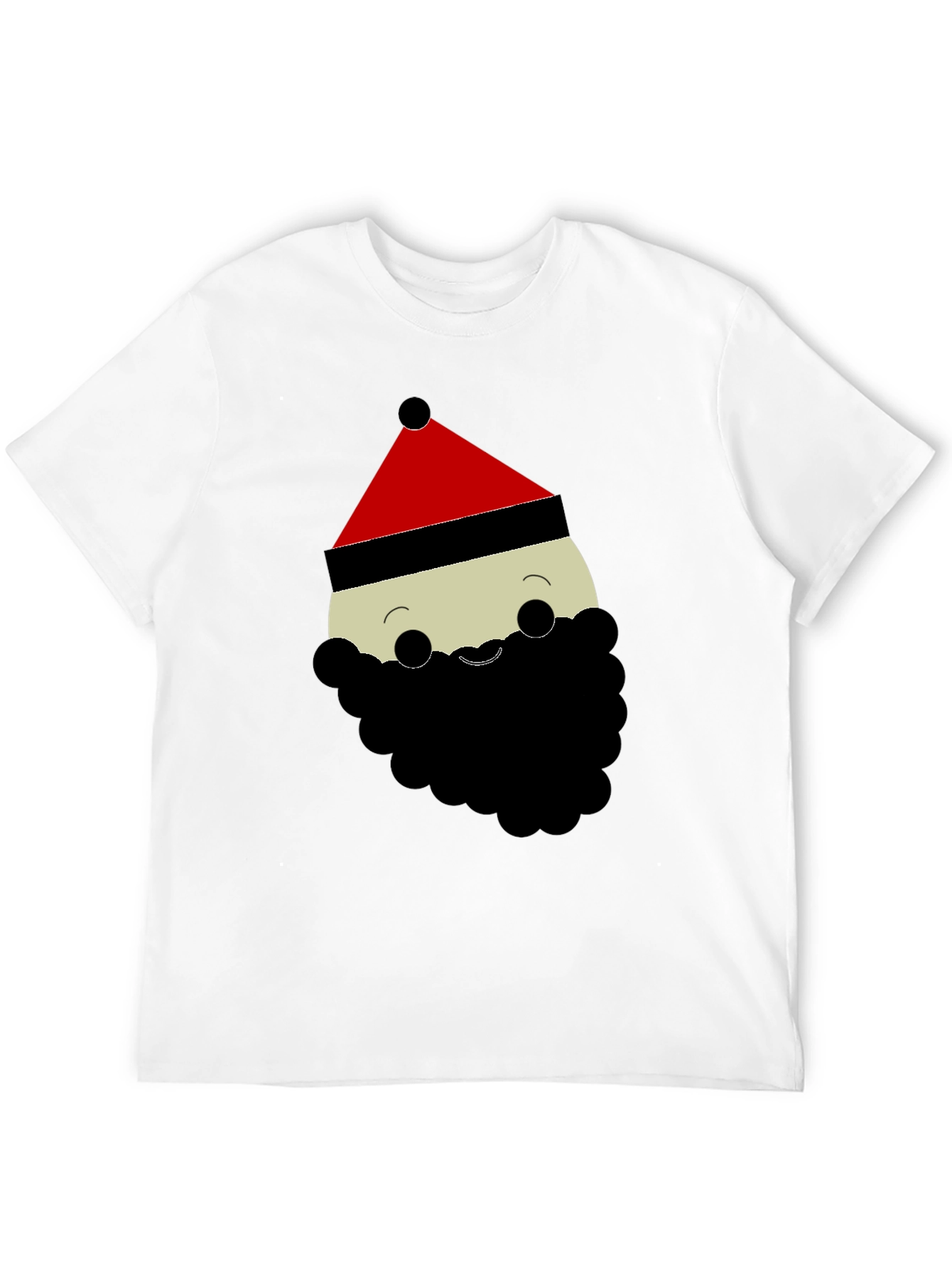 Santa Cartoon Graphic Black T-Shirt