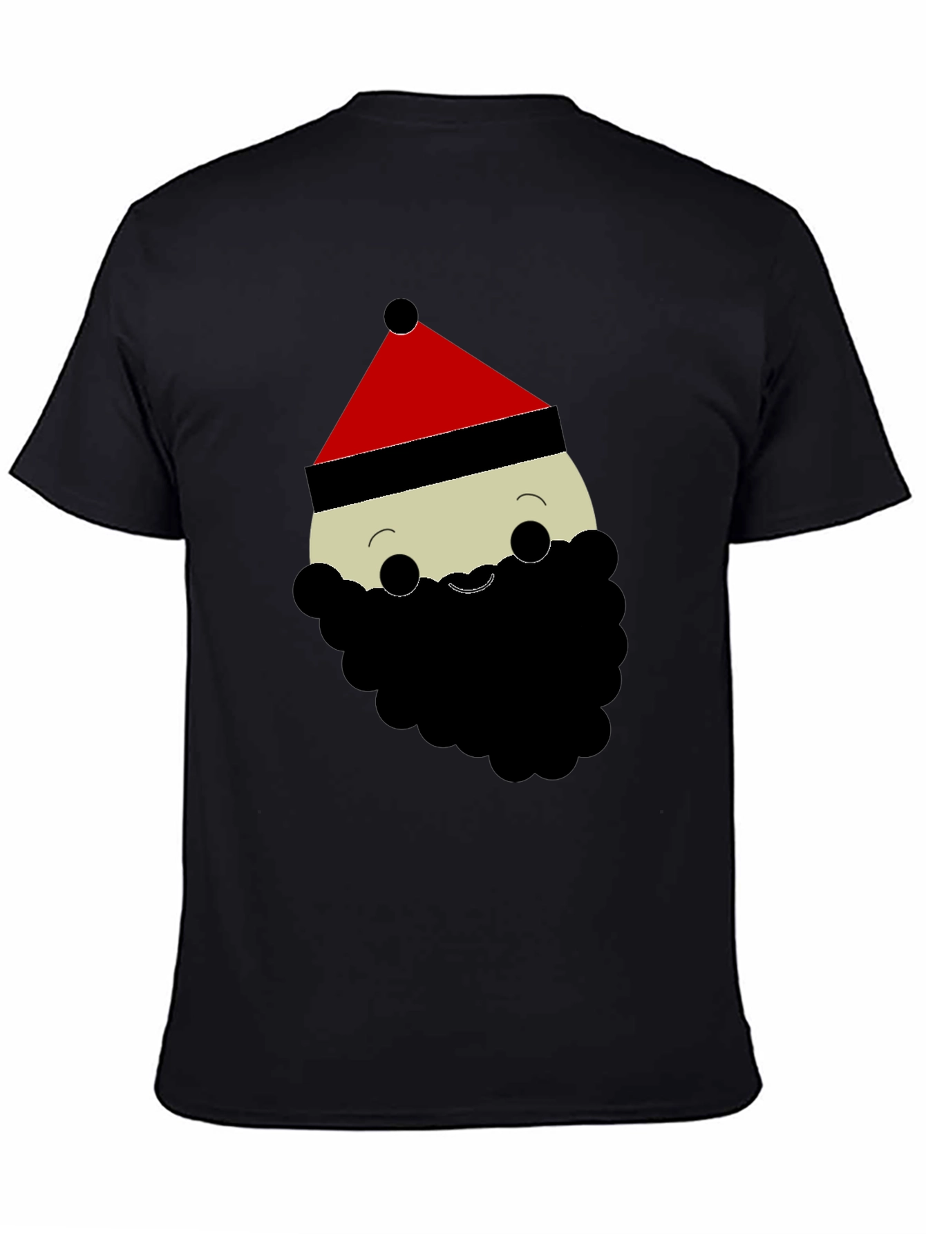 Santa Cartoon Graphic Black T-Shirt
