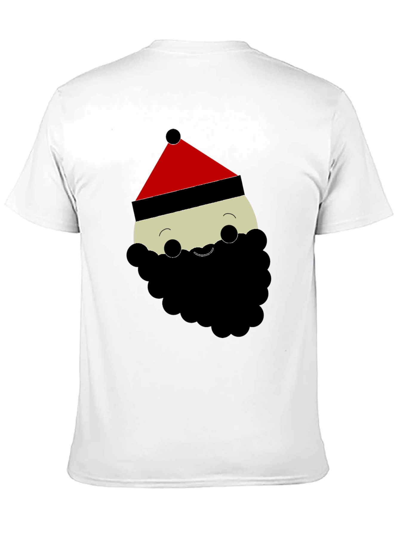 Santa Cartoon Graphic Black T-Shirt