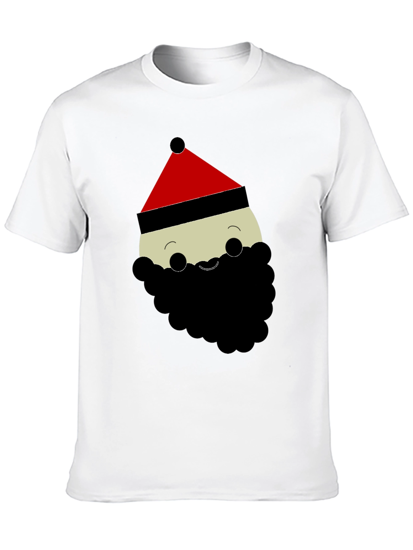 Santa Cartoon Graphic Black T-Shirt