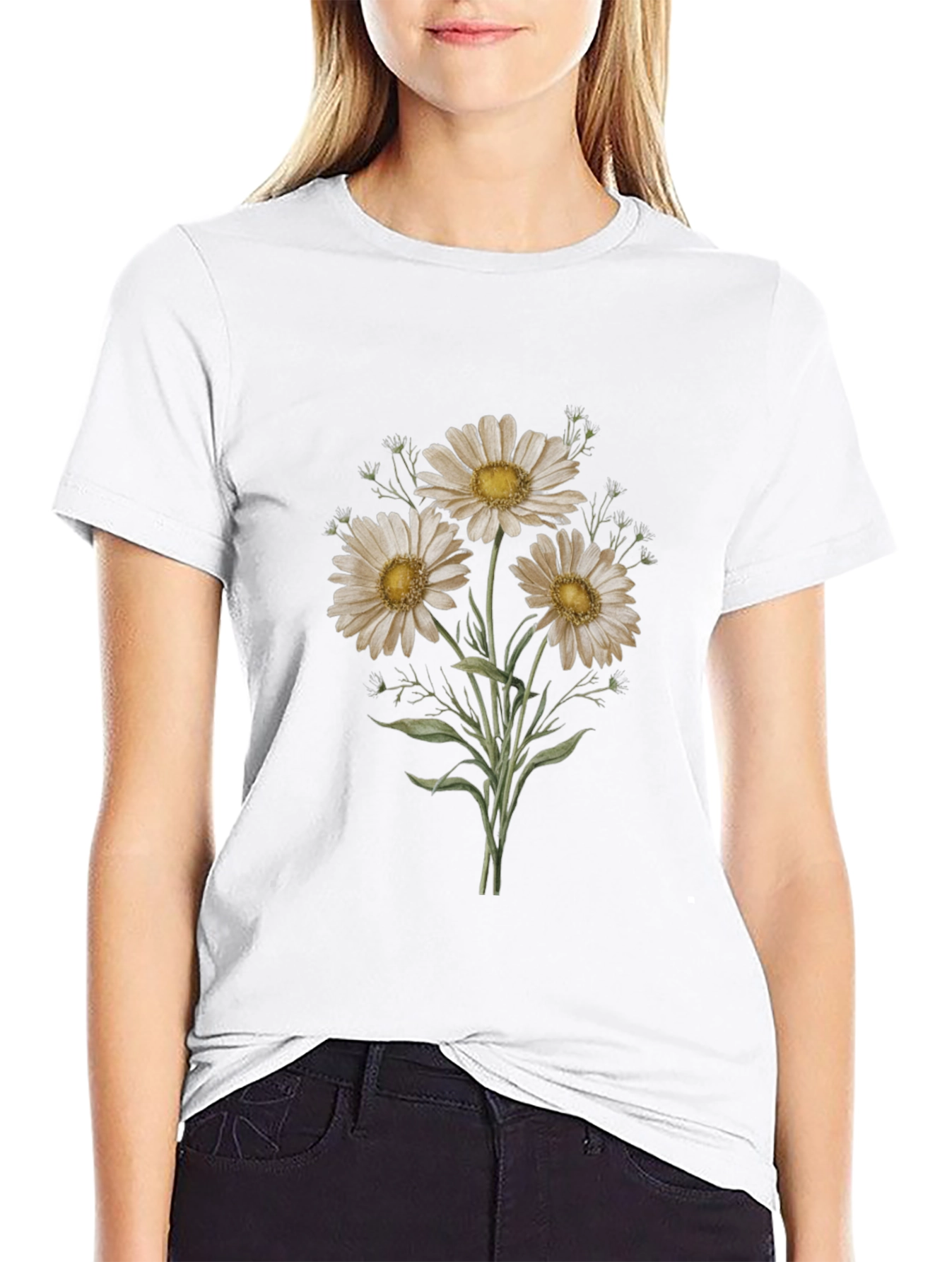 Daisy Graphic Tee - Black Unisex T-Shirt