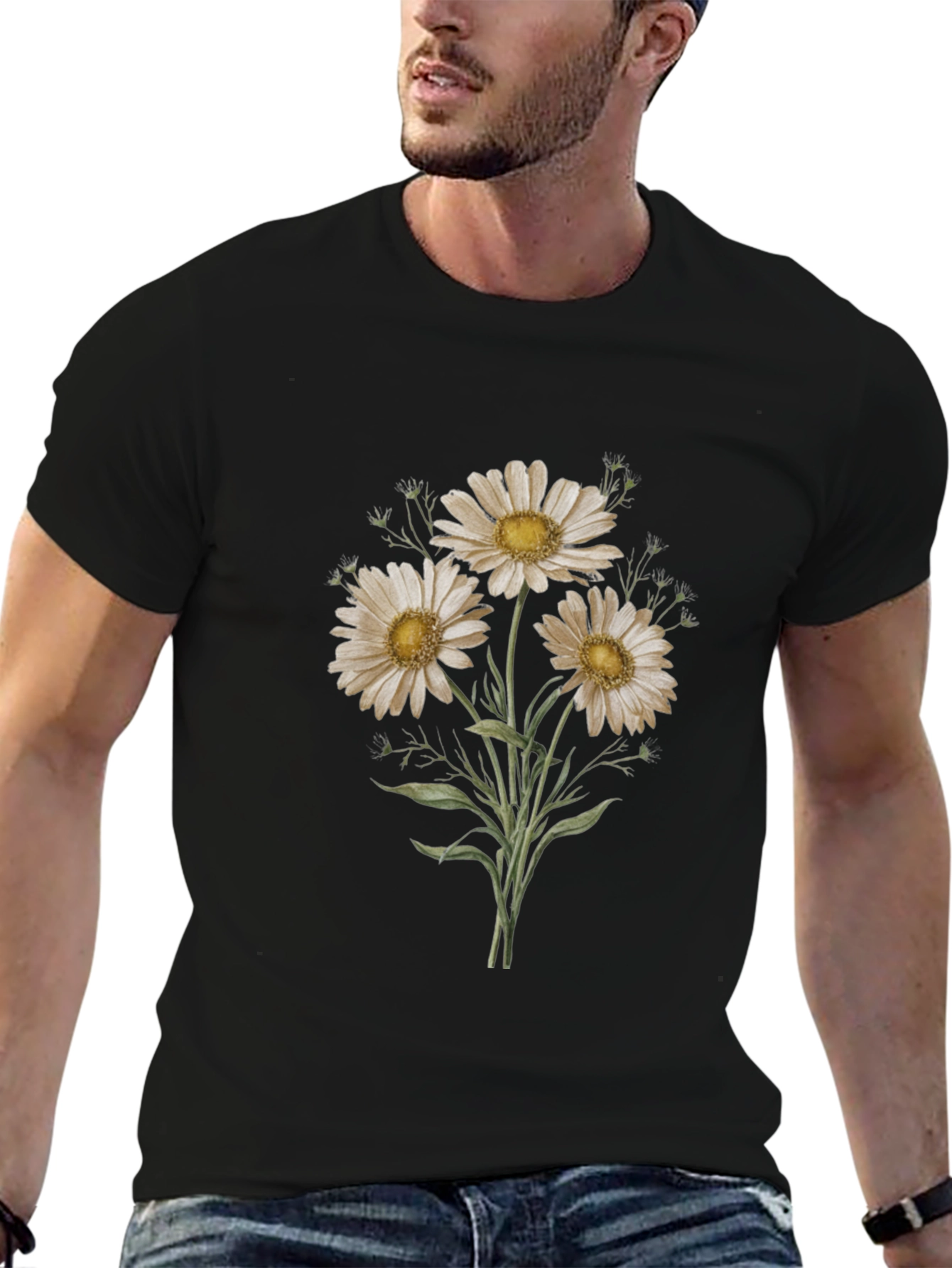 Daisy Graphic Tee - Black Unisex T-Shirt