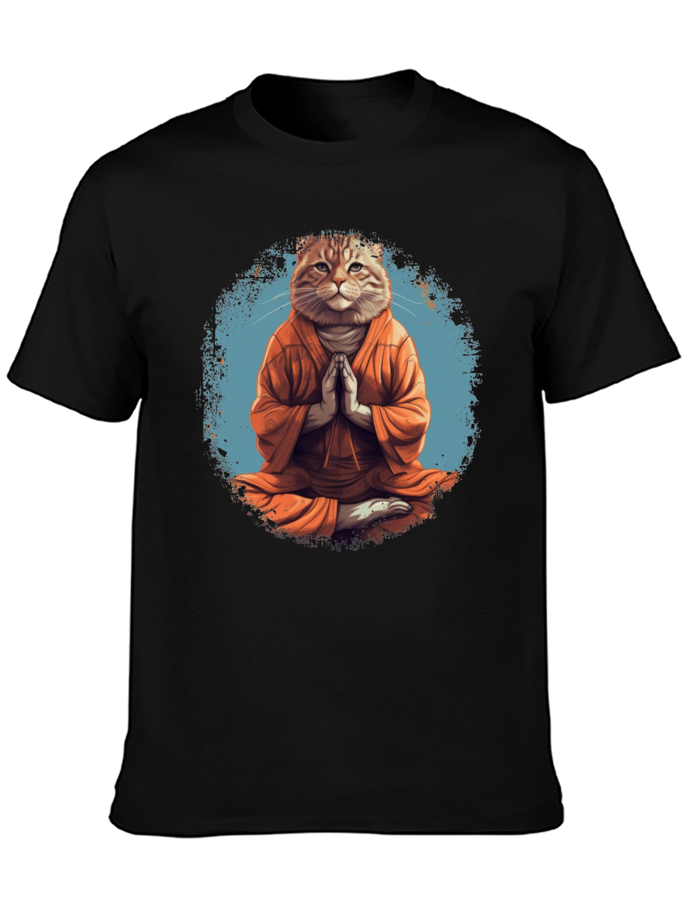 Zen Cat Meditation T-Shirt - Relaxed Fit
