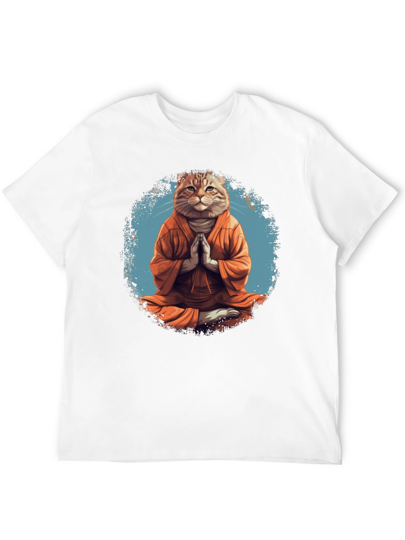 Zen Cat Meditation T-Shirt - Relaxed Fit