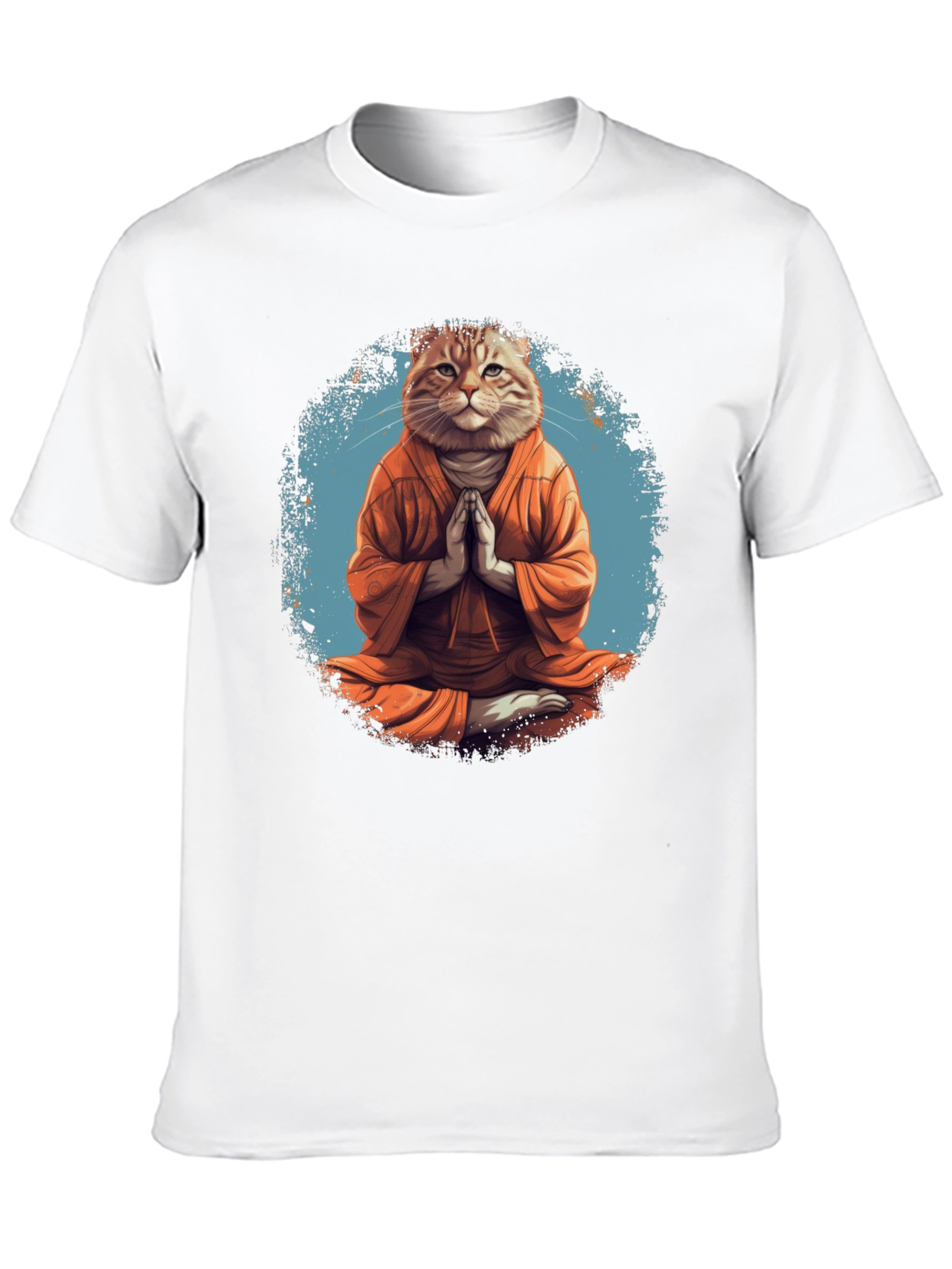 Zen Cat Meditation T-Shirt - Relaxed Fit