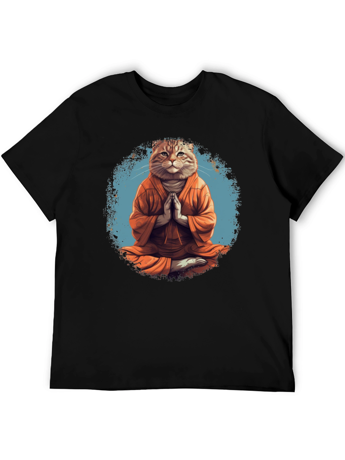 Zen Cat Meditation T-Shirt - Relaxed Fit