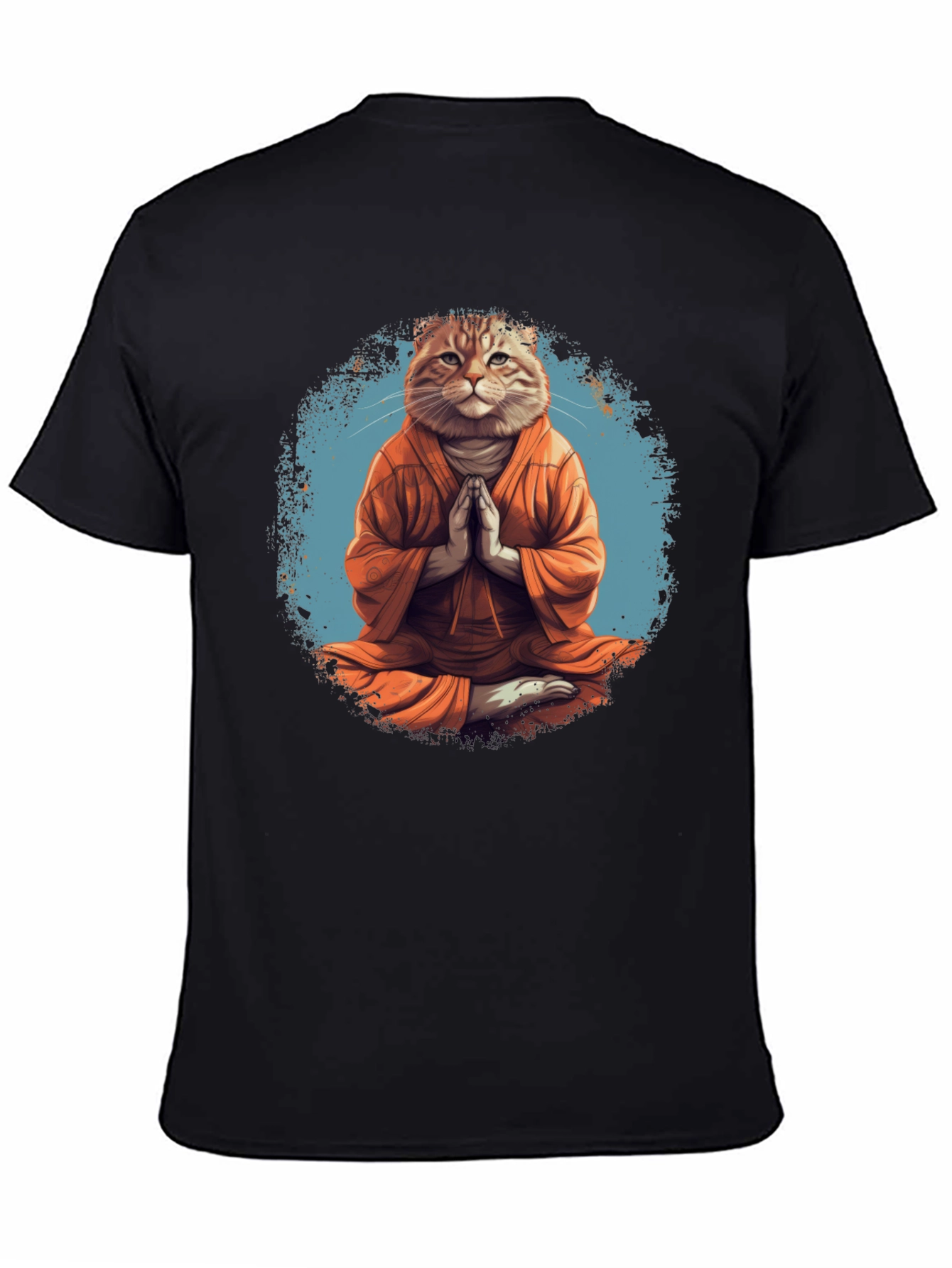 Zen Cat Meditation T-Shirt - Relaxed Fit