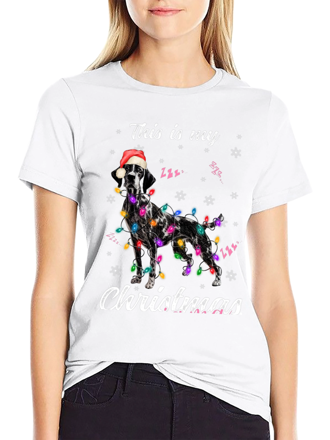 Christmas Dog Graphic Tee - Holiday Celebration Shirt