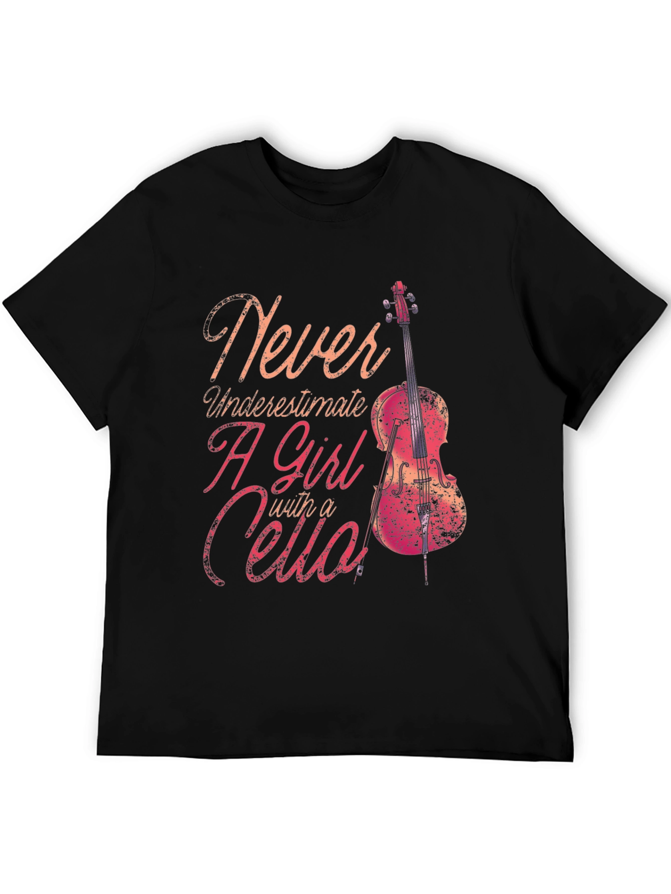 Never Underestimate A Girl With Cello T-Shirt