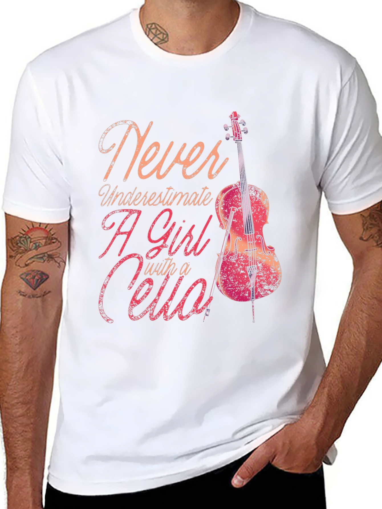 Never Underestimate A Girl With Cello T-Shirt