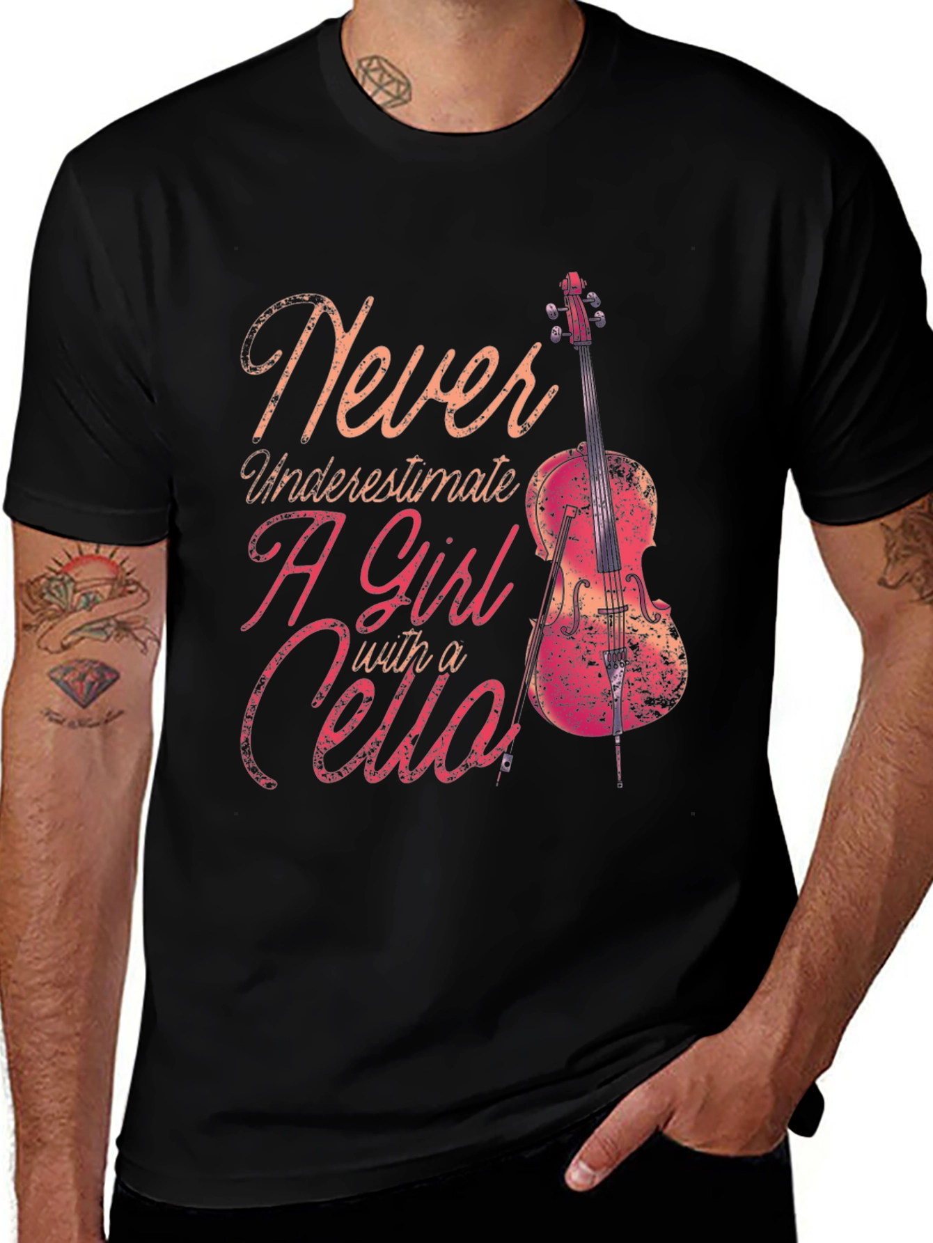 Never Underestimate A Girl With Cello T-Shirt